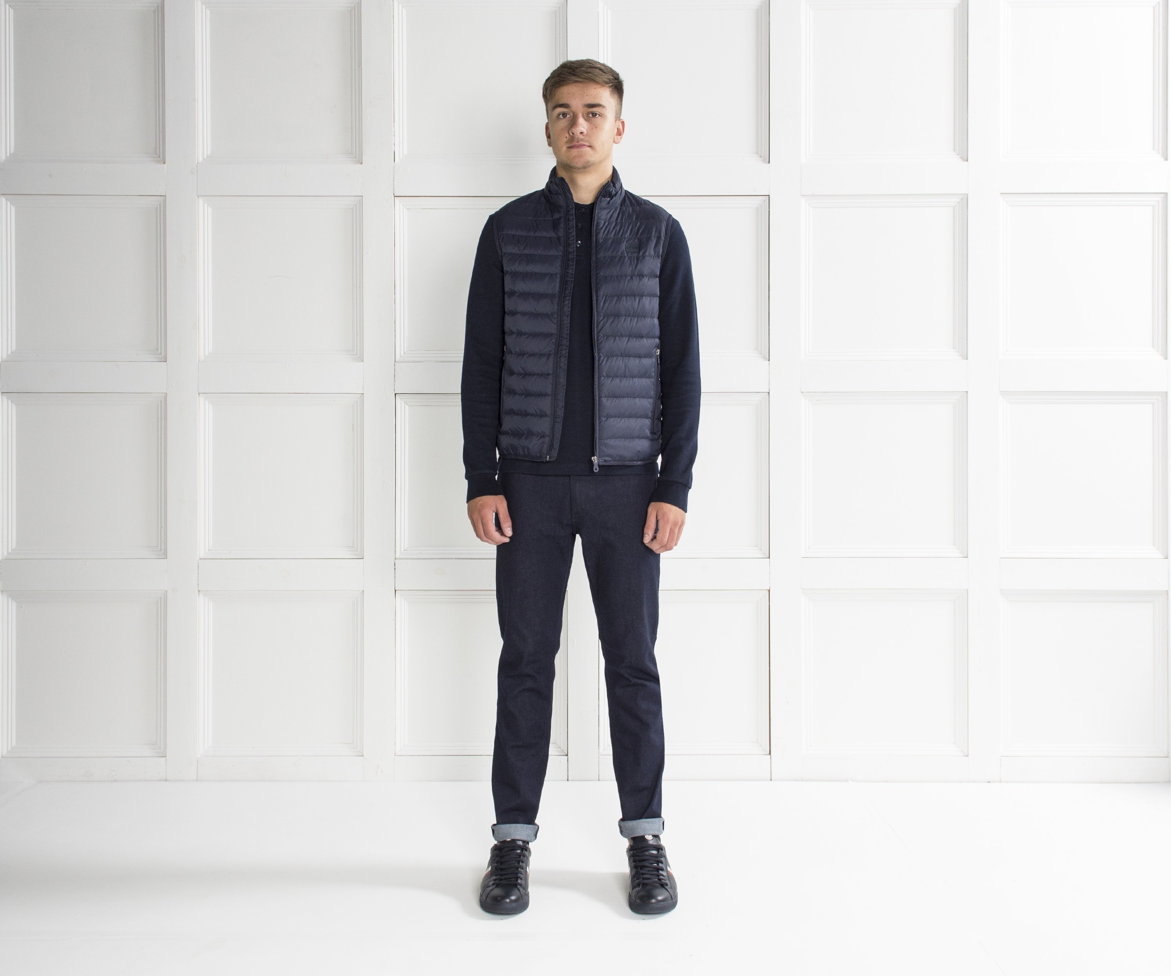 Armani Jeans Nylon Layering Down Gilet Navy