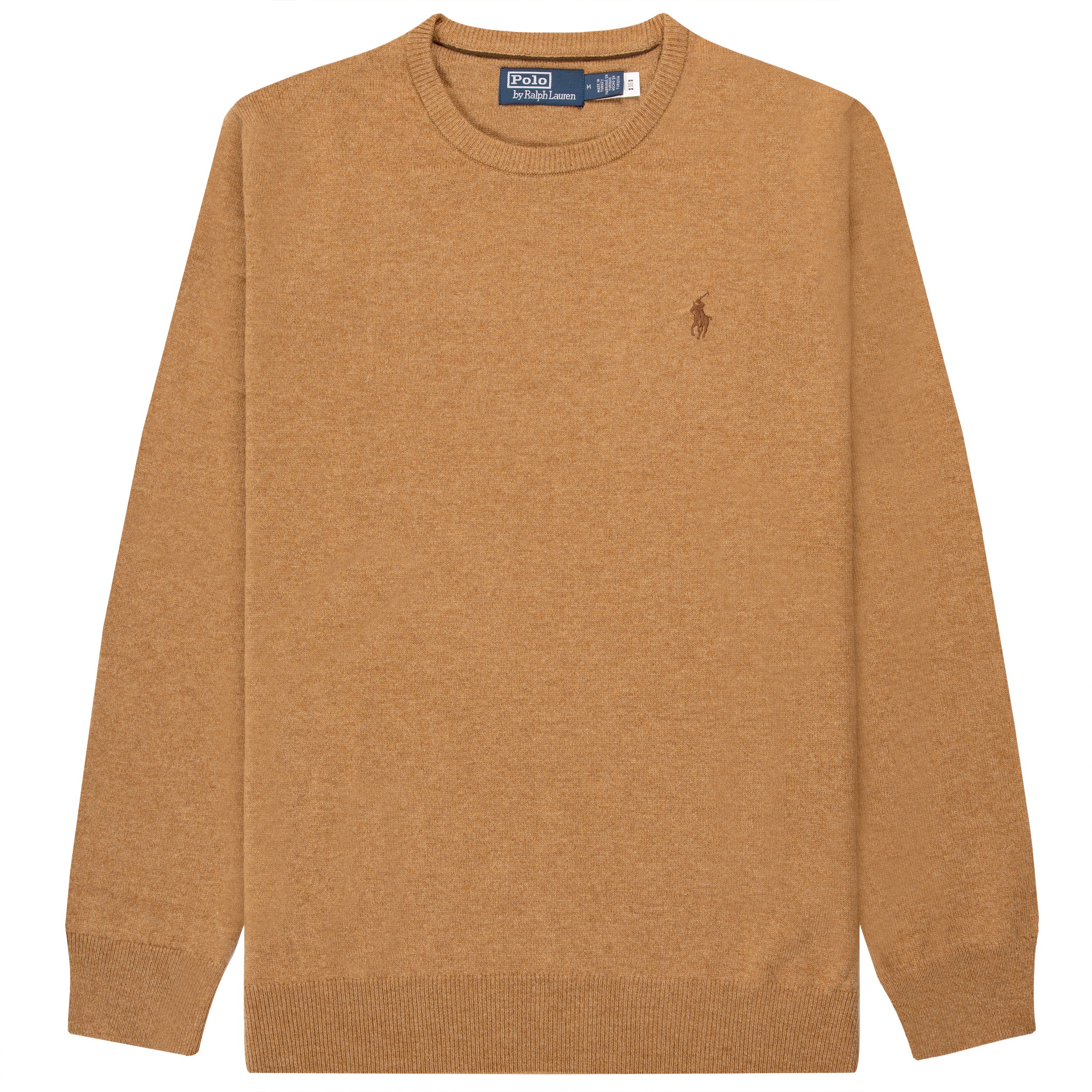 Vintage 1980s Polo Ralph Lauren Tan Brown Crewneck Knit Cotton outlet Sweater Sz M