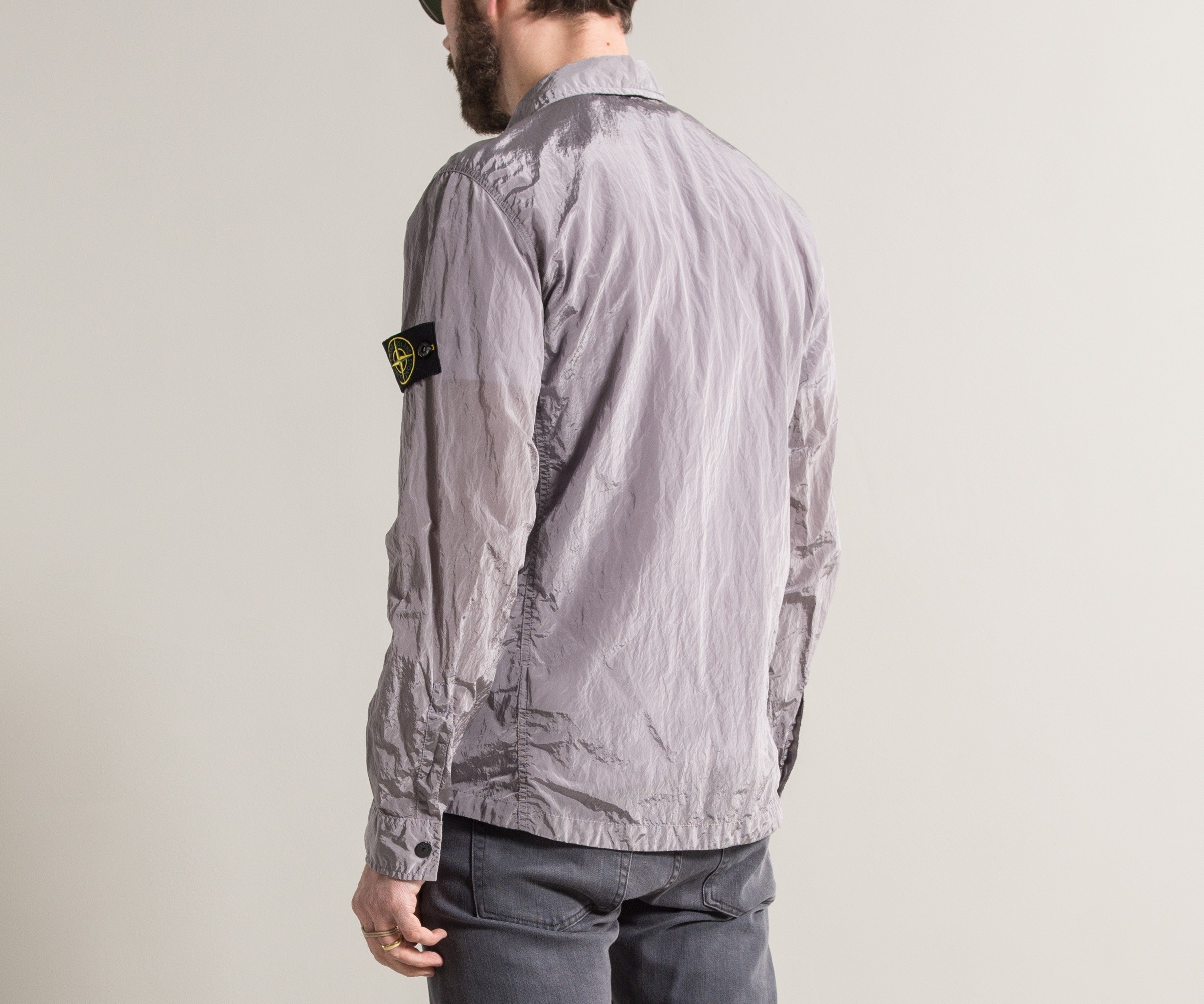 Lavender stone island overshirt hotsell