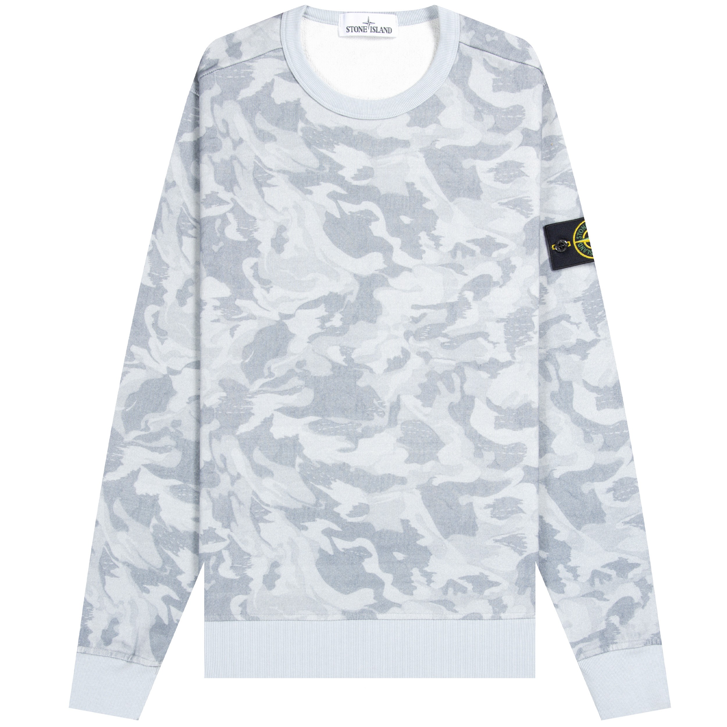 Stone Island Camo Print Sweatshirt Smokey Blue