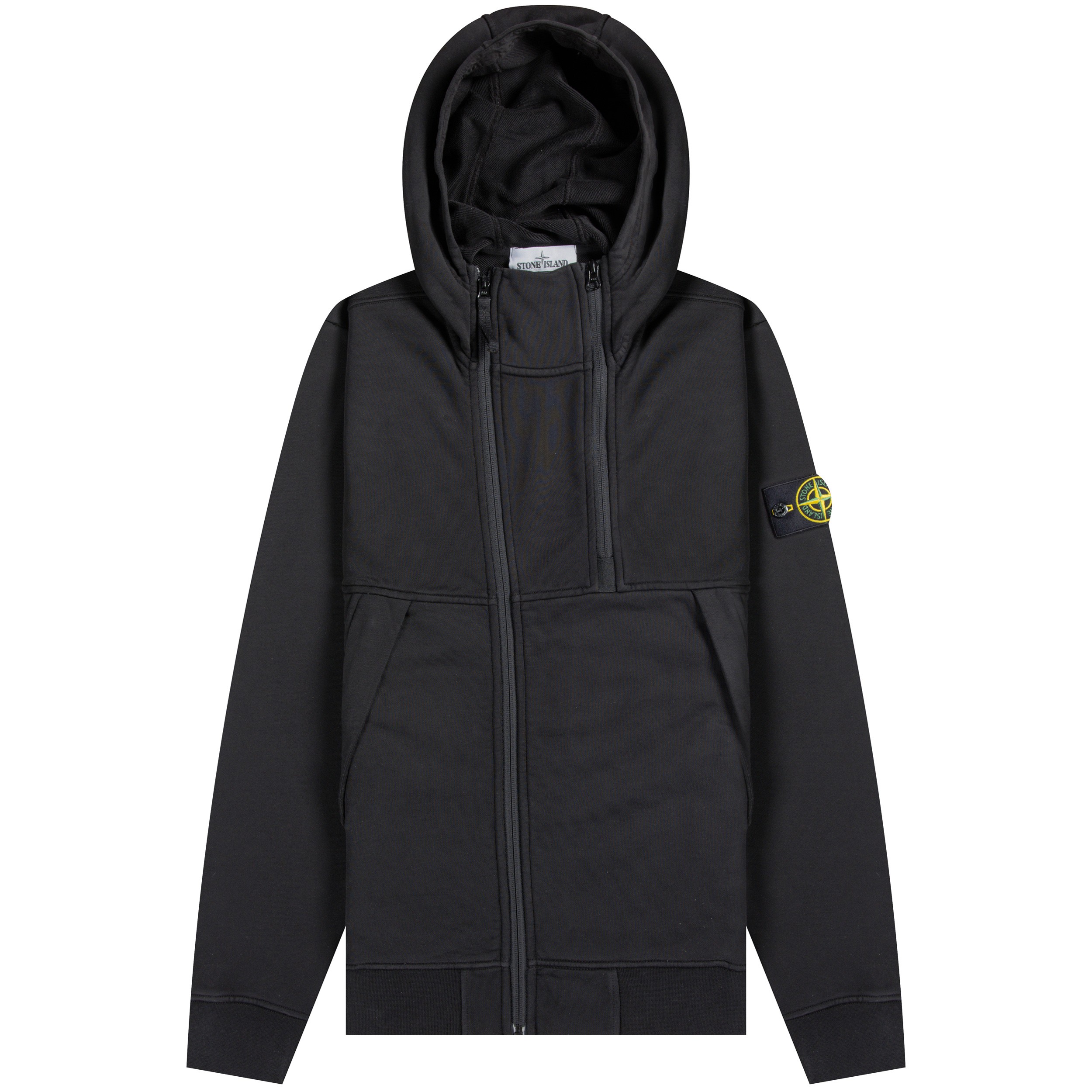 Stone island black hooded sweatshirt online