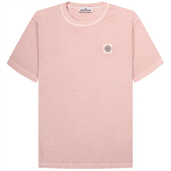 Stone Island Washed Jersey Box Logo T-Shirt Rosa