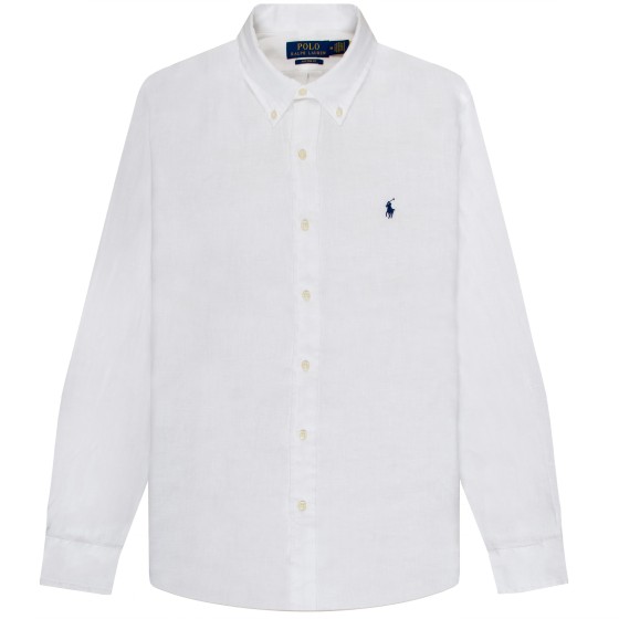 Polo Ralph Lauren Custom Fit Linen Shirt White