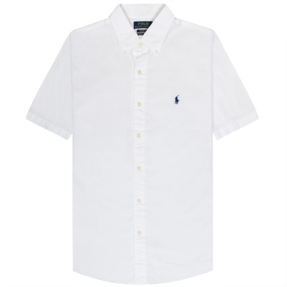 Polo Ralph Lauren Seersucker Custom Fit Short Sleeve Shirt White