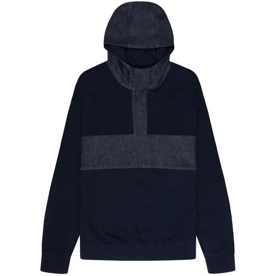 Paul & Shark Denim Trim Pop-Over Hoody Navy