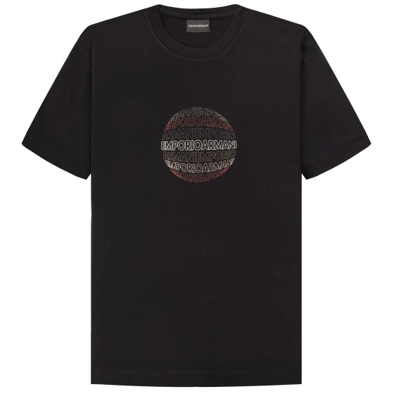 Emporio Armani Rubberised Stencil Logo T-Shirt Navy