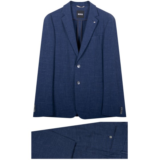 HUGO BOSS 'C-Hanry' Italian Fabric Slim Fit Check Suit Navy