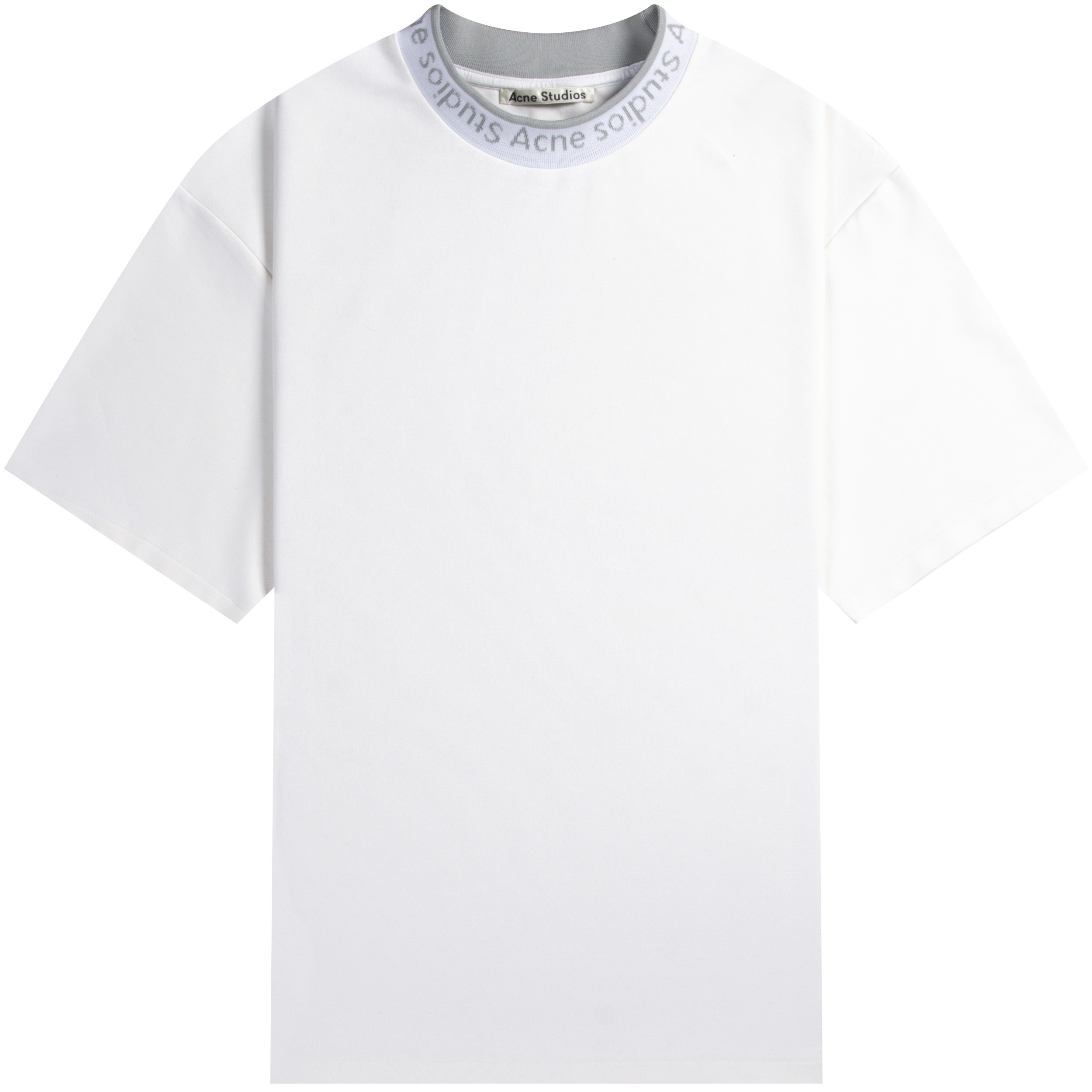 Acne Studios High Neck Logo T-Shirt Optic White