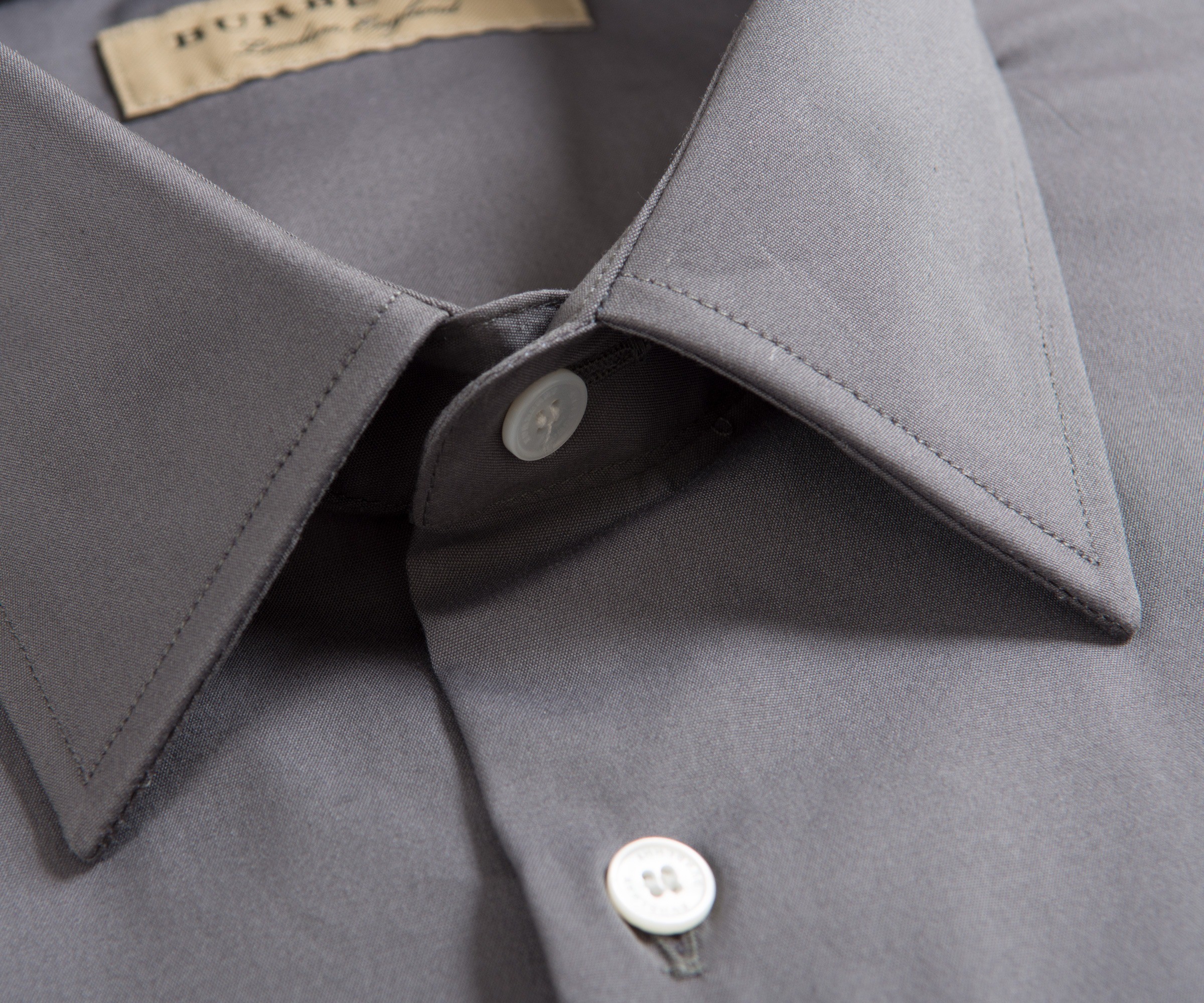 Burberry 'Seaford' Slim Fit Luxury Stretch Shirt City Grey