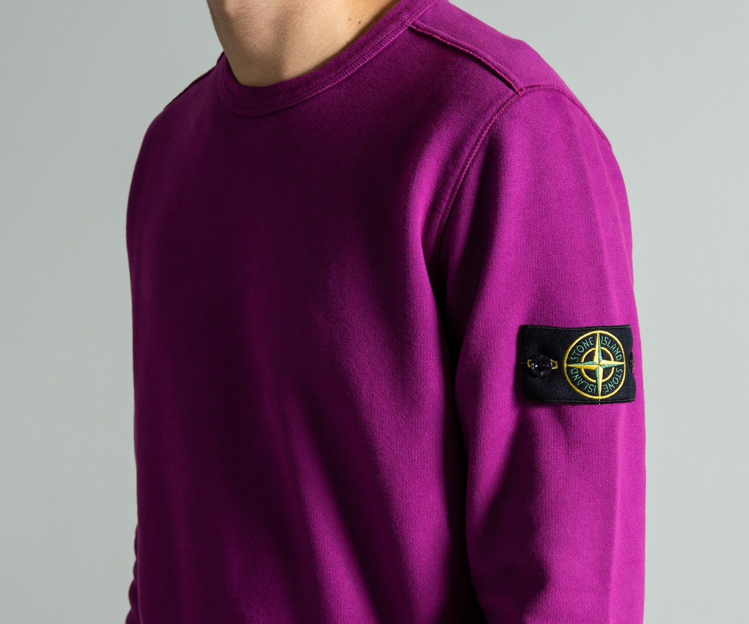 Stone Island Classic Garment Dyed Sweatshirt Magenta