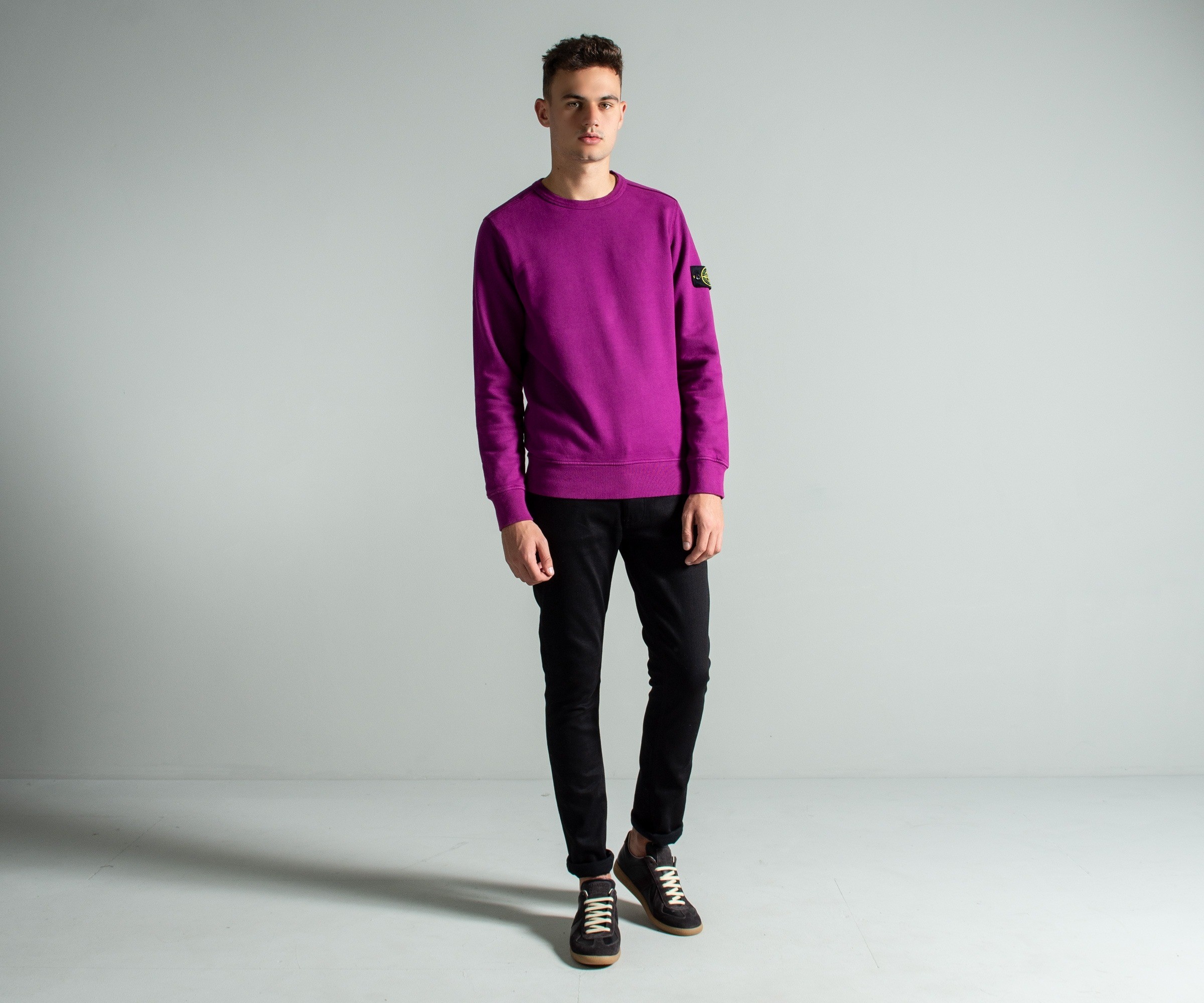 Stone Island Classic Garment Dyed Sweatshirt Magenta