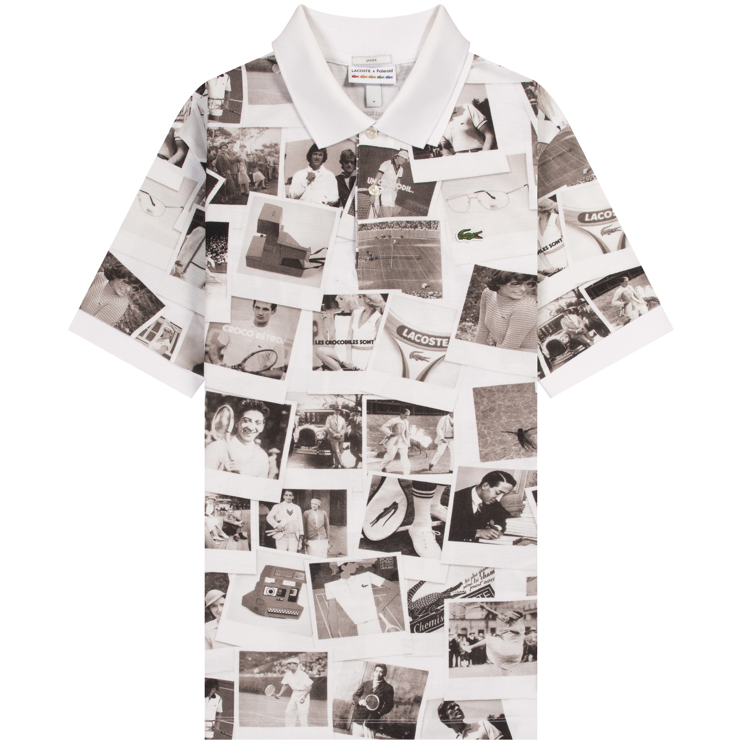 Lacoste X Polaroid SS21 All-Over Polaroid Image Polo Shirt White