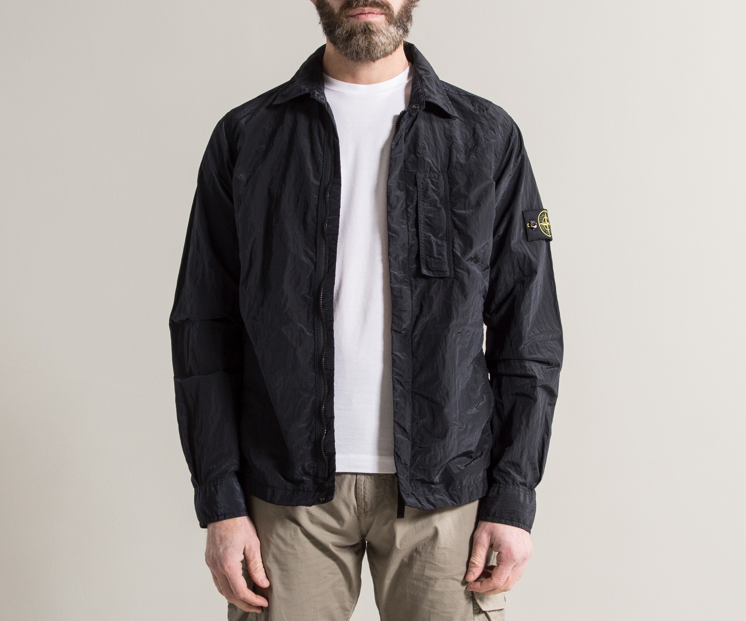 Stone island nylon store metal overshirt navy