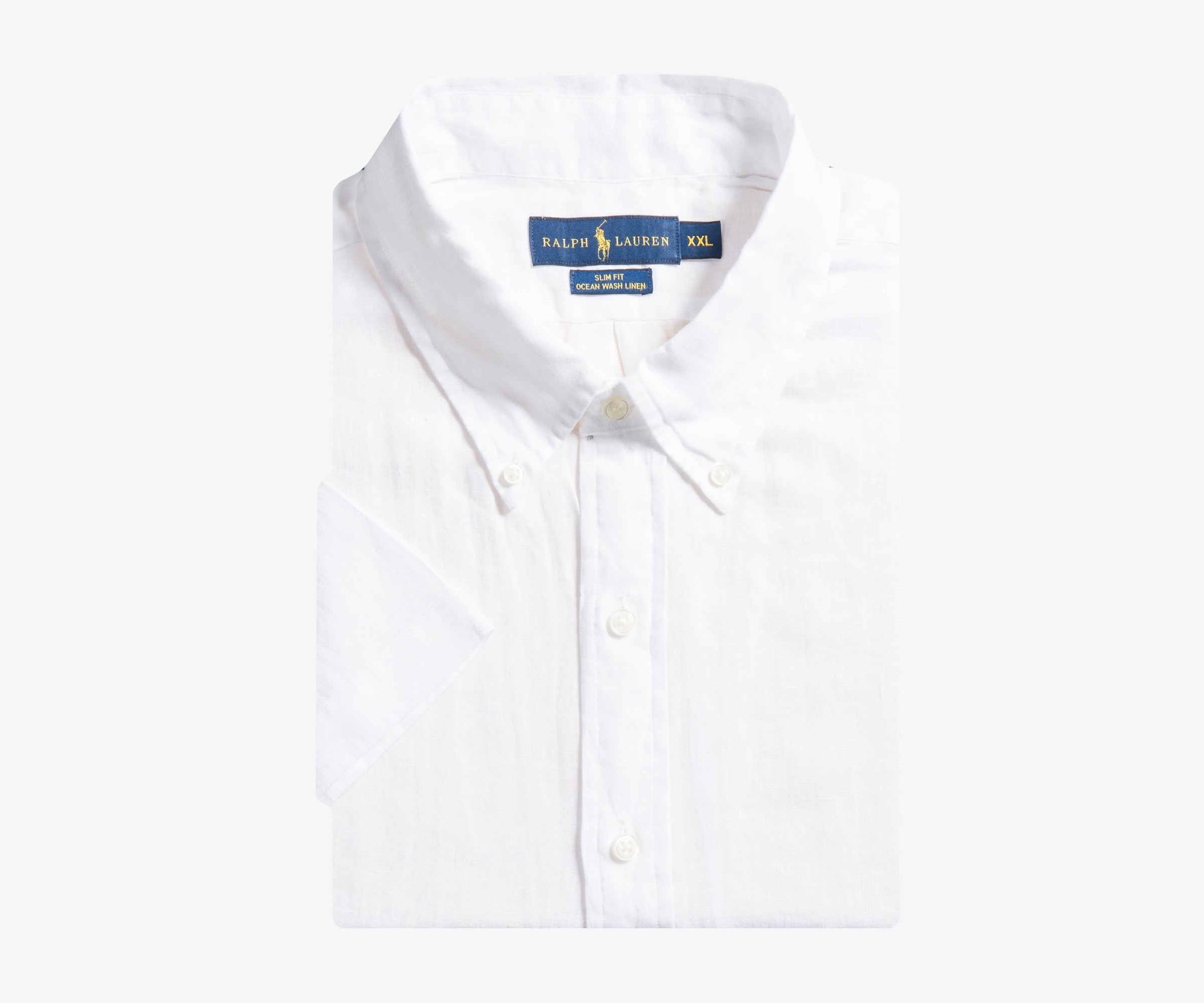 Polo Ralph Lauren Ocean Washed Linen Short Sleeve Shirt White