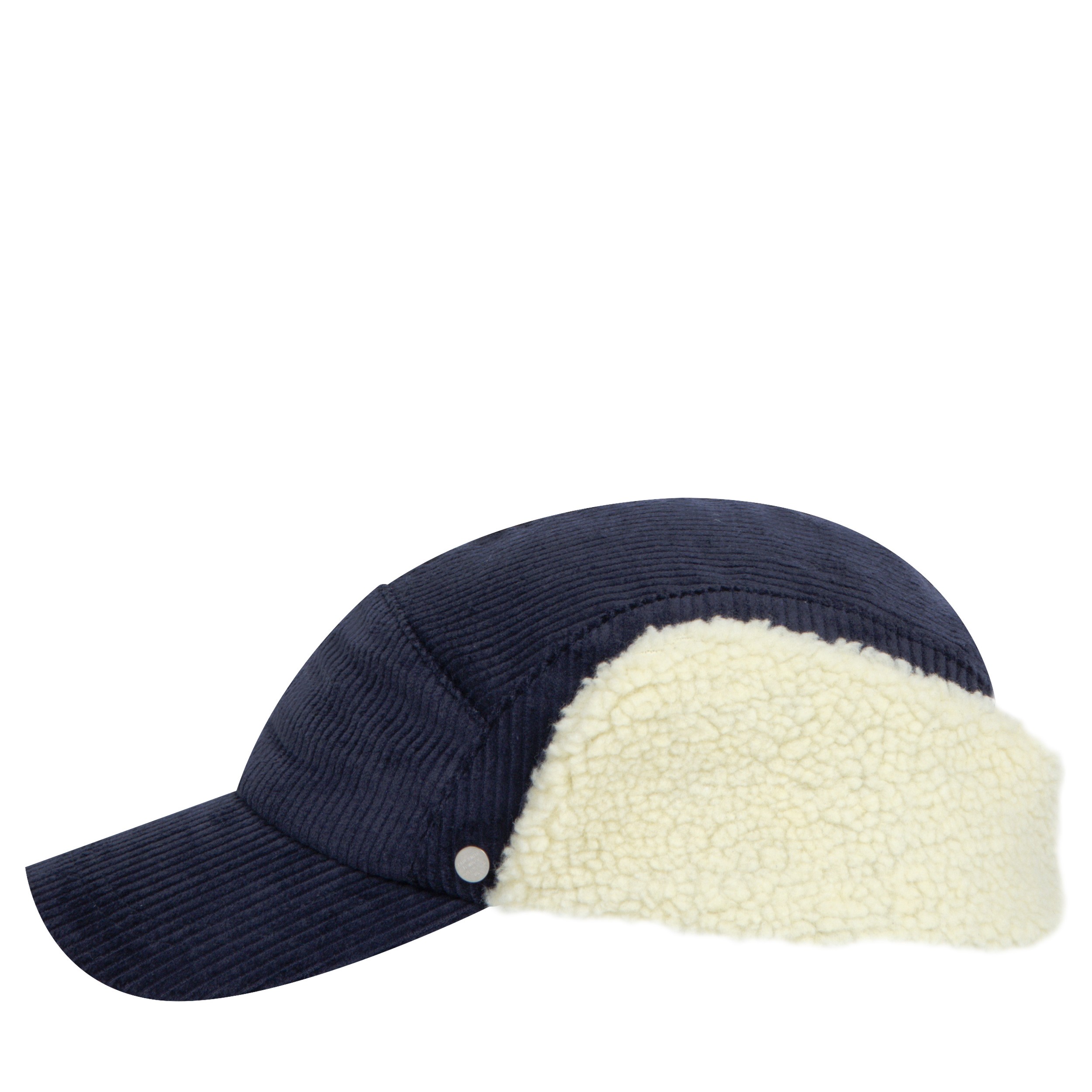 Paul Smith 'Corduroy' Shearling Lined Cap Navy