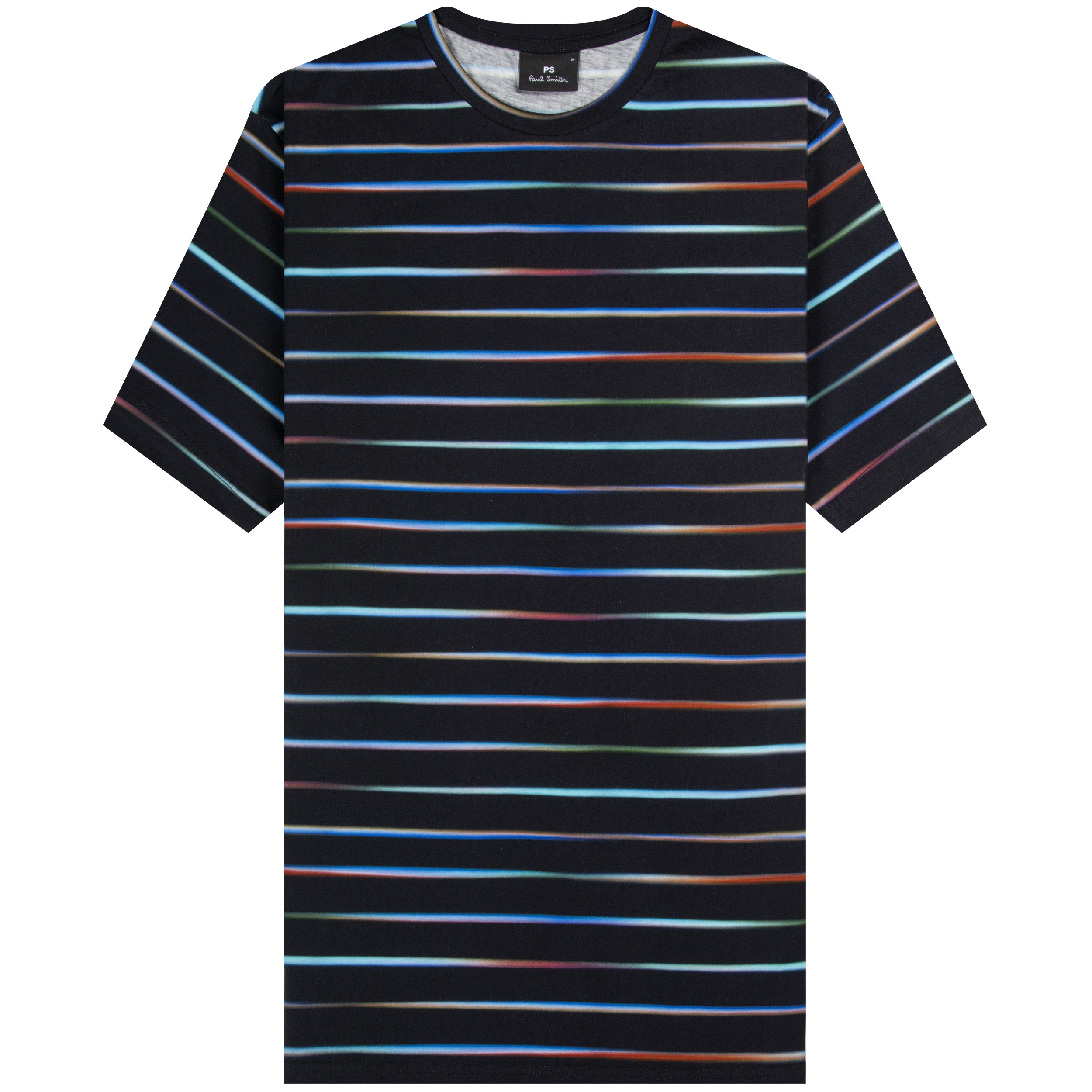 Paul Smith PS 'Mini Stripe Light' Print T-Shirt Dark Navy/Multi