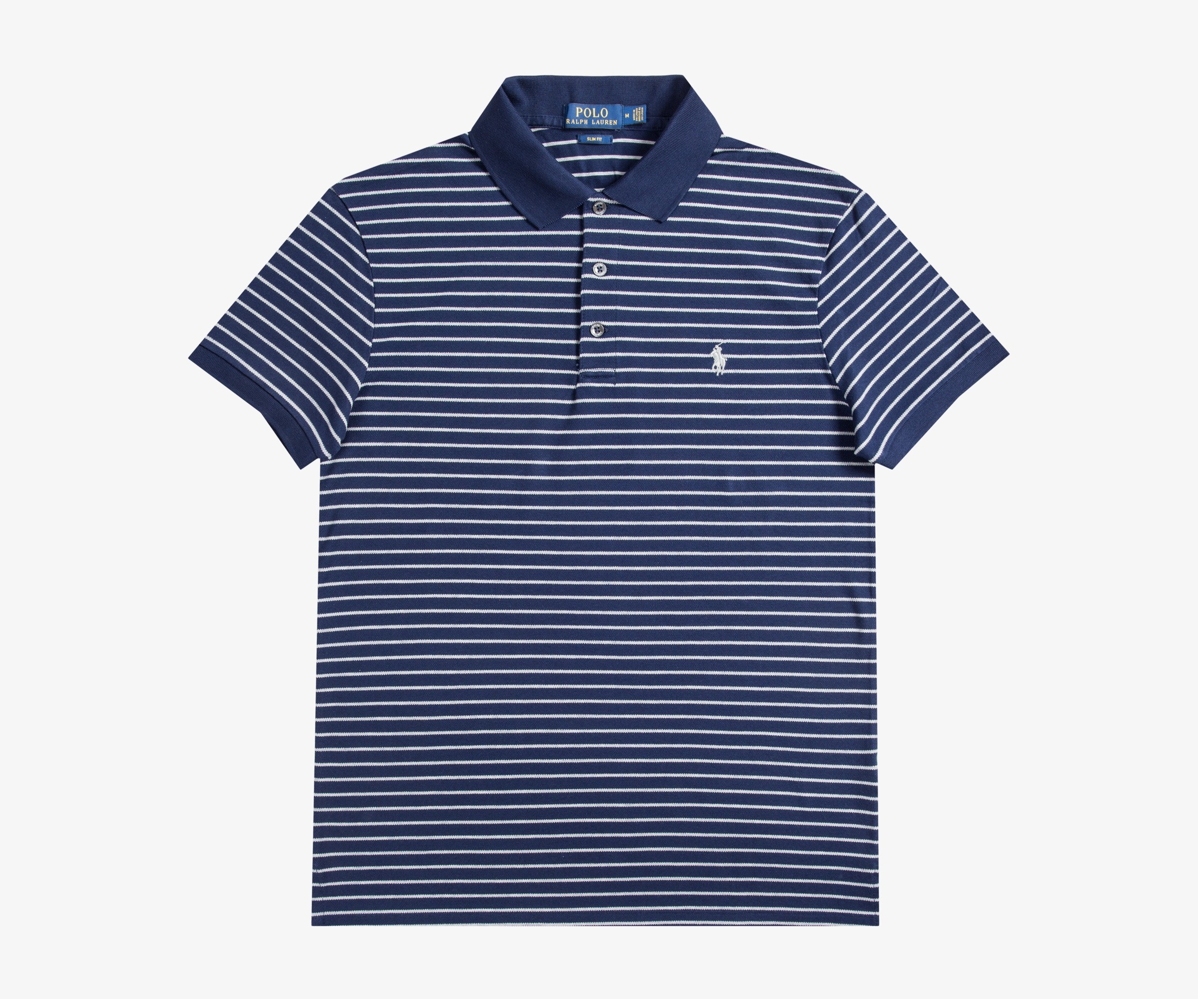 Polo Ralph Lauren Slim Fit Striped Polo French Navy/Andover Heather