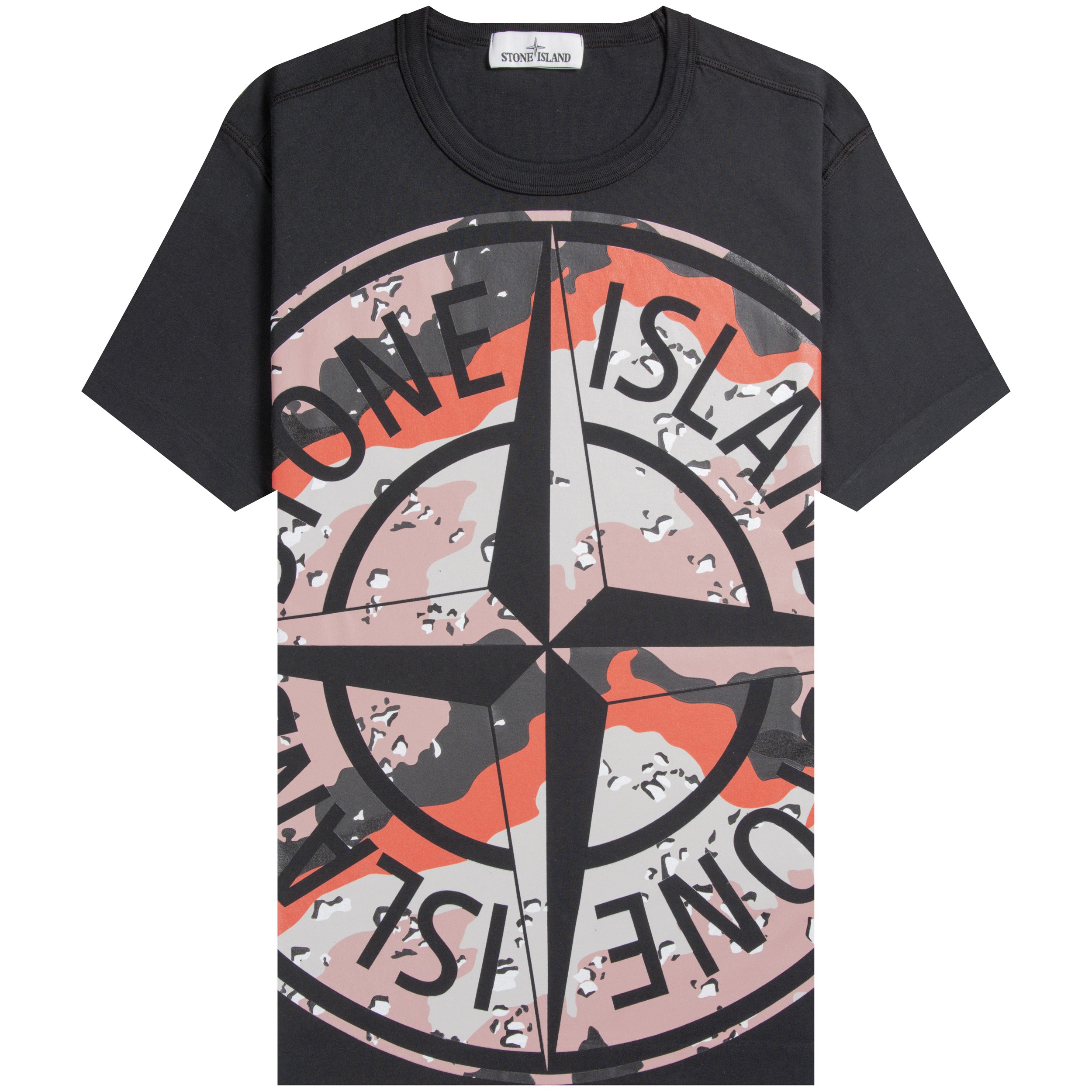 Stone Island 'Large Logo' Camo T-Shirt Black