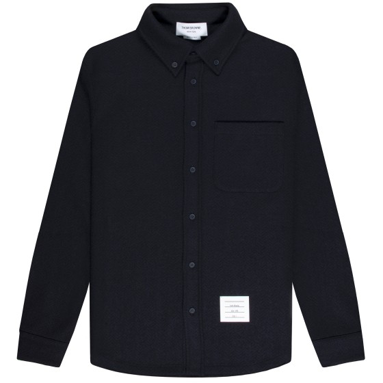 Thom Browne Oversized Herringbone Overshirt Navy