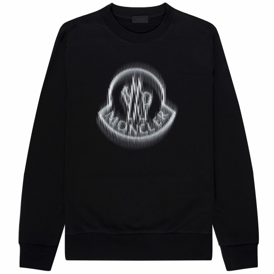 Moncler Blurred Chest Logo Sweatshirt Black