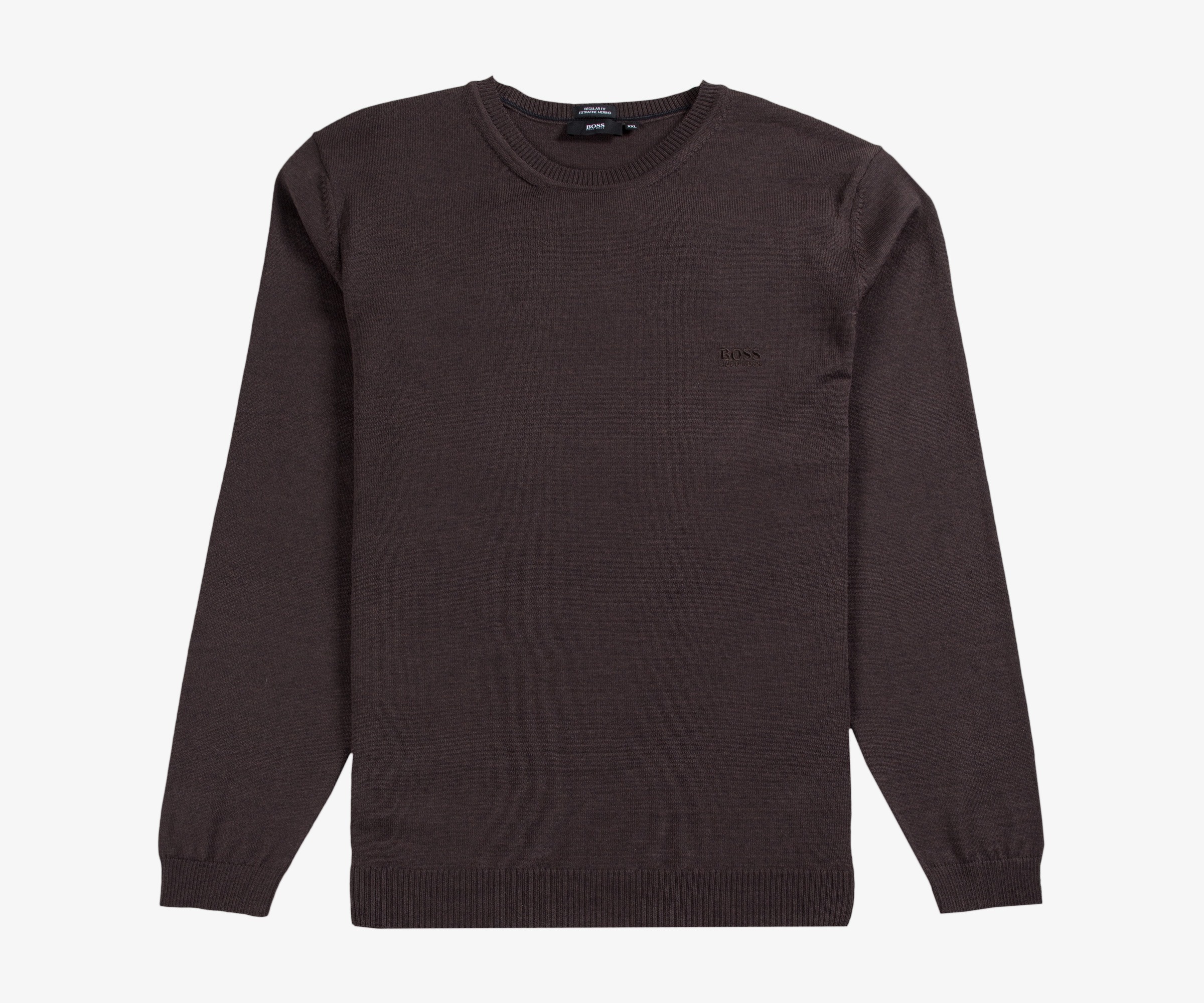 Hugo Boss 'Bagritte-B' Crew Neck Merino Wool Dark Brown