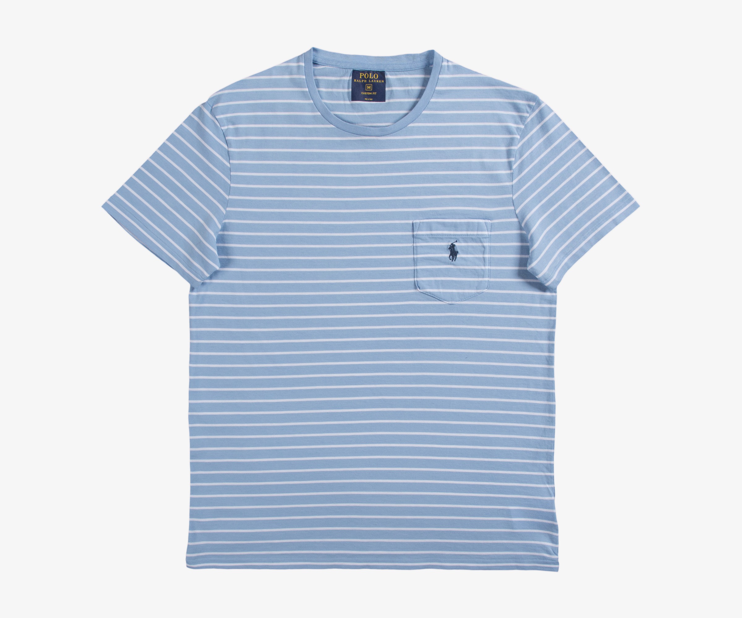 Polo Ralph Lauren Crew Neck Nautical Stripe T-Shirt With Front Pocket ...