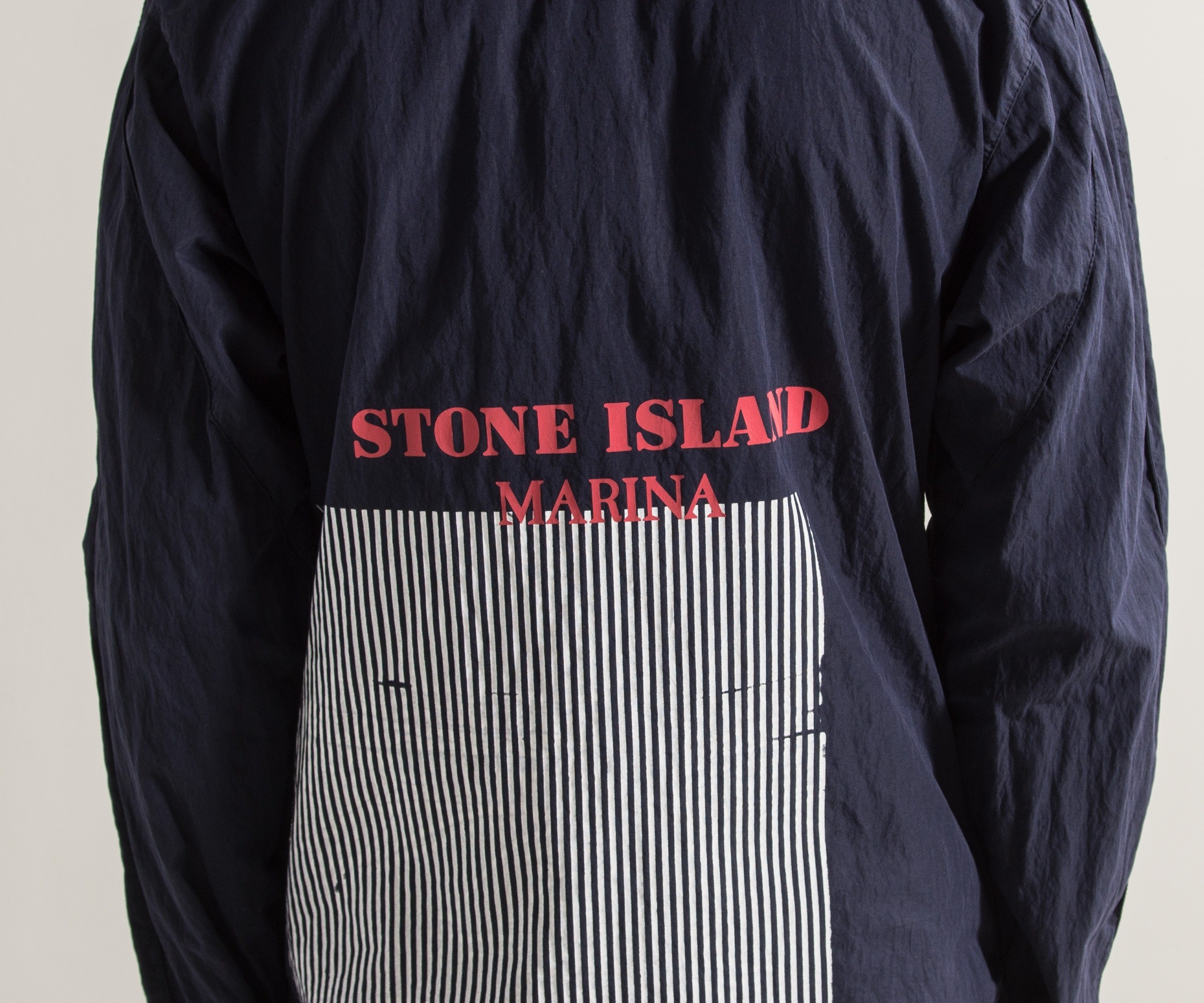 Stone Island Marina '50 Fili' Folded Marina Print Overshirt Navy