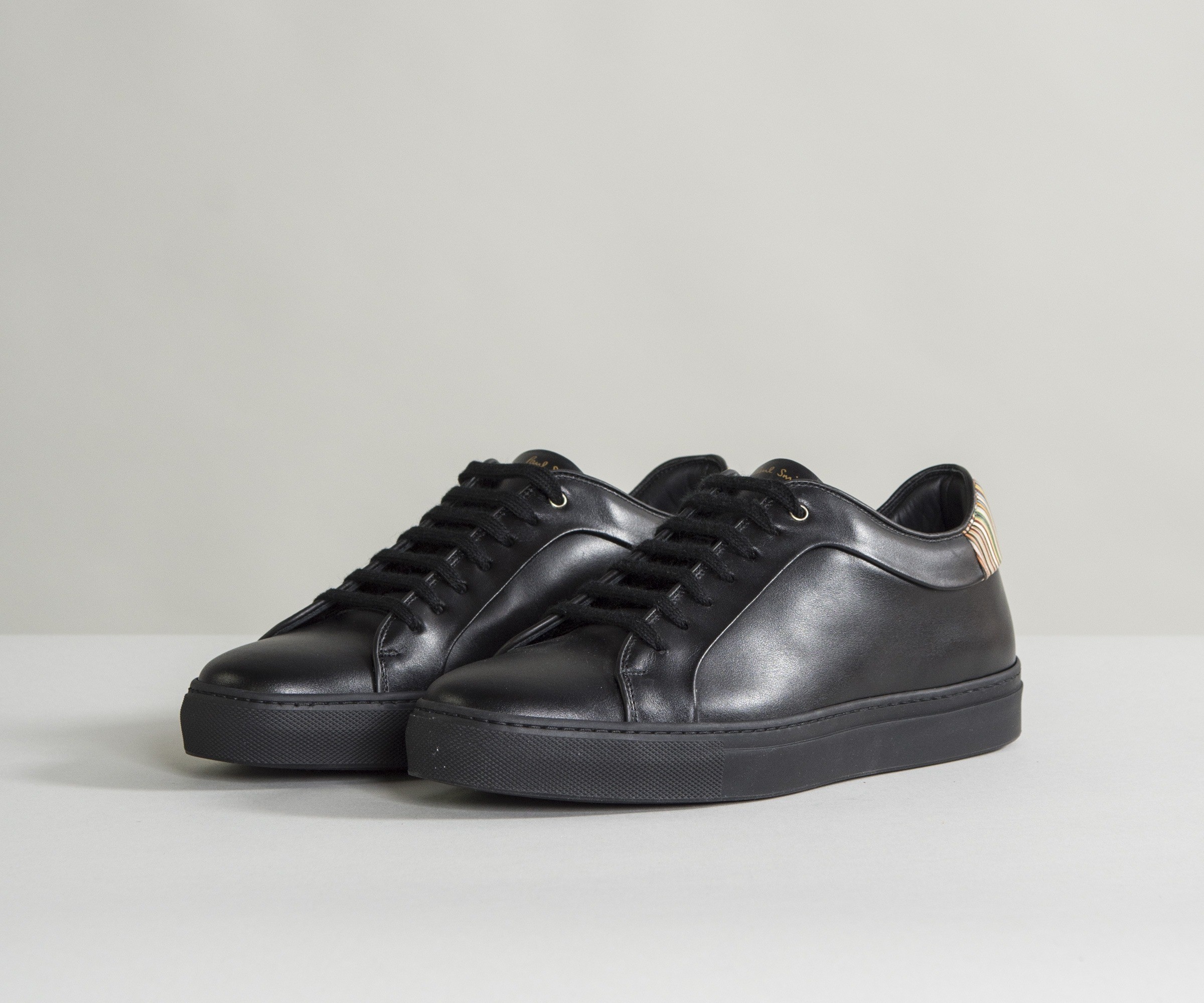 Paul Smith Shoes Shoes 'Basso' Trainers With Multi Stripe Heel Black