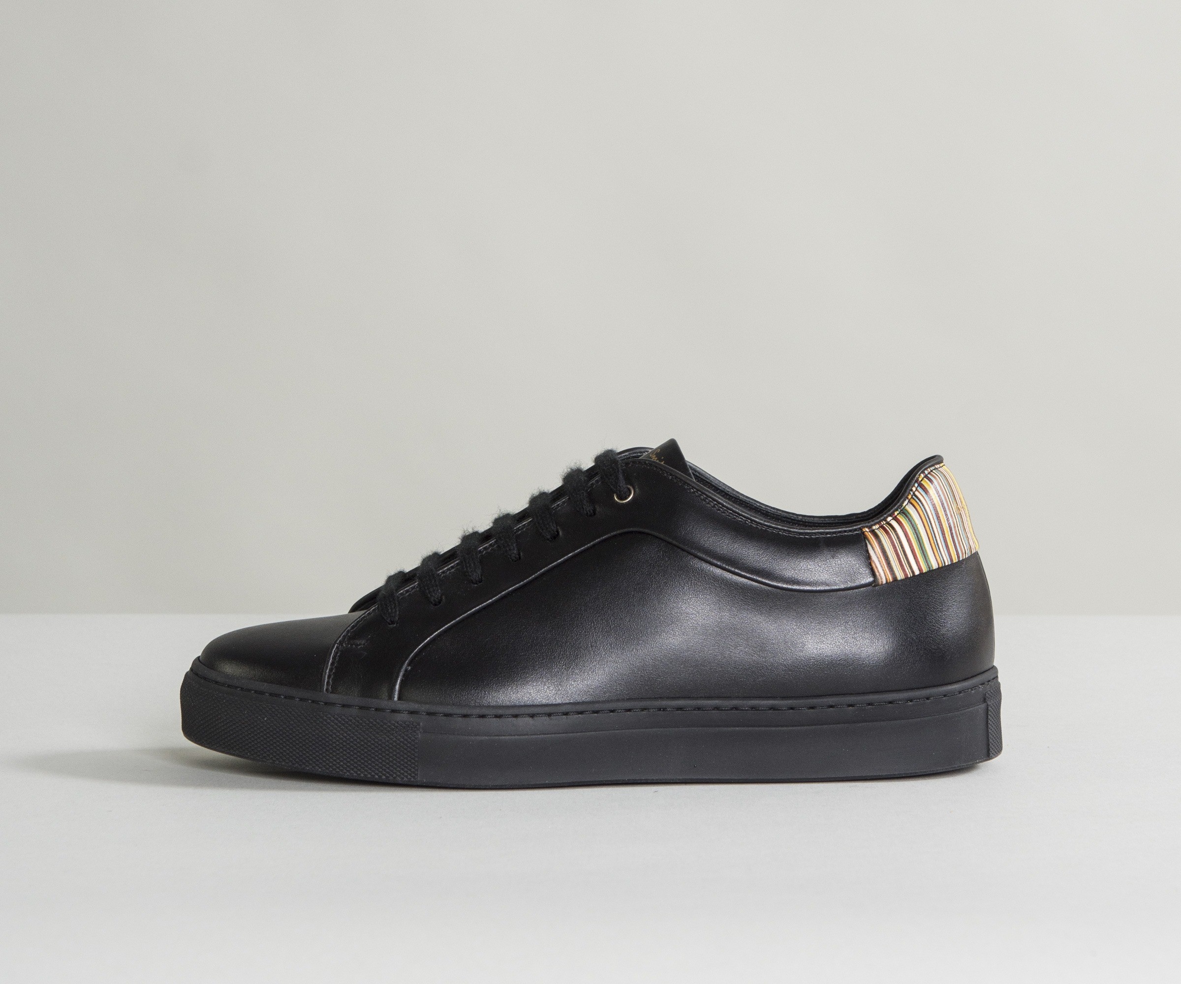 Paul Smith Shoes Shoes 'Basso' Trainers With Multi Stripe Heel Black