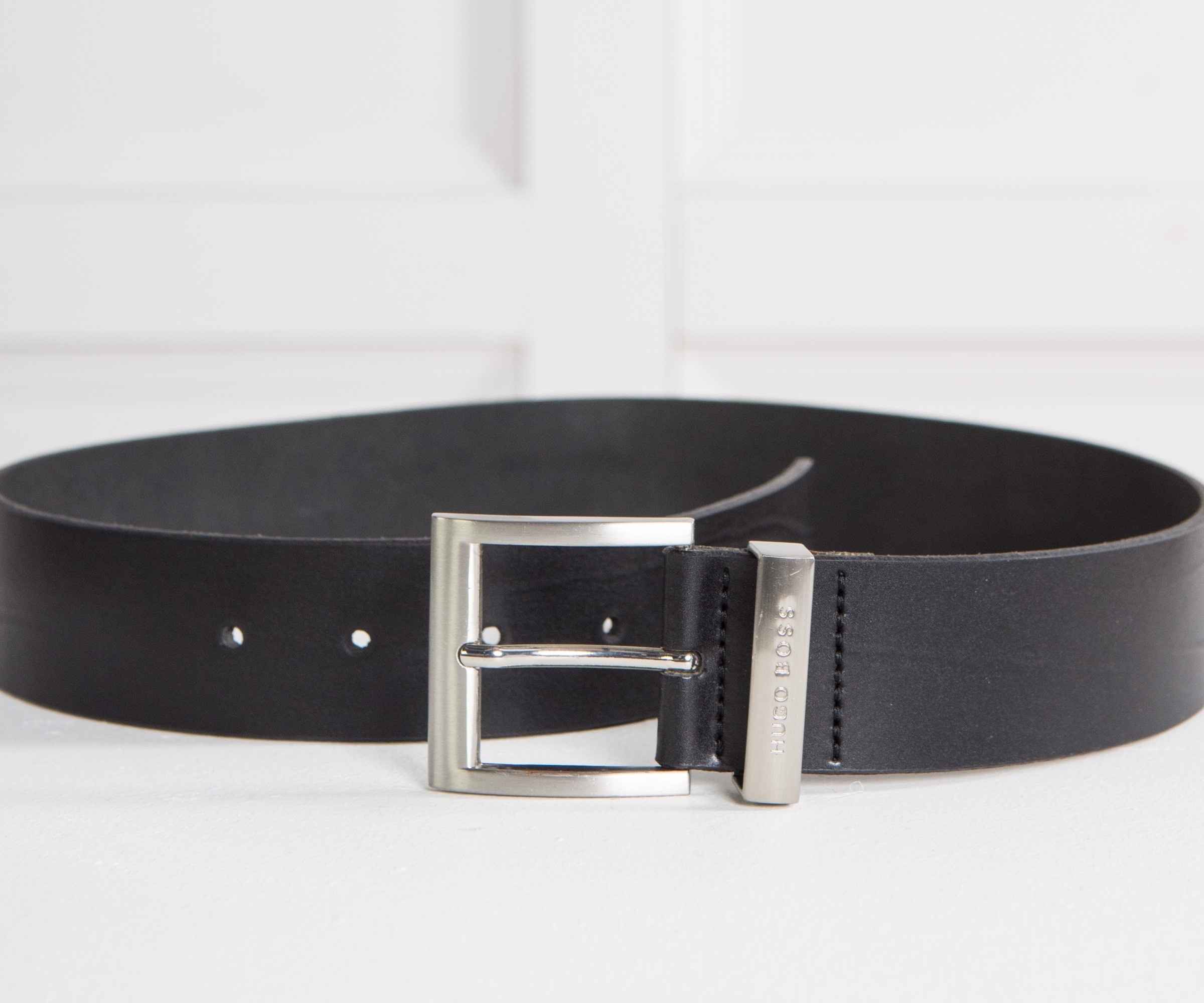 Hugo Boss 'Bud' Leather Belt Black