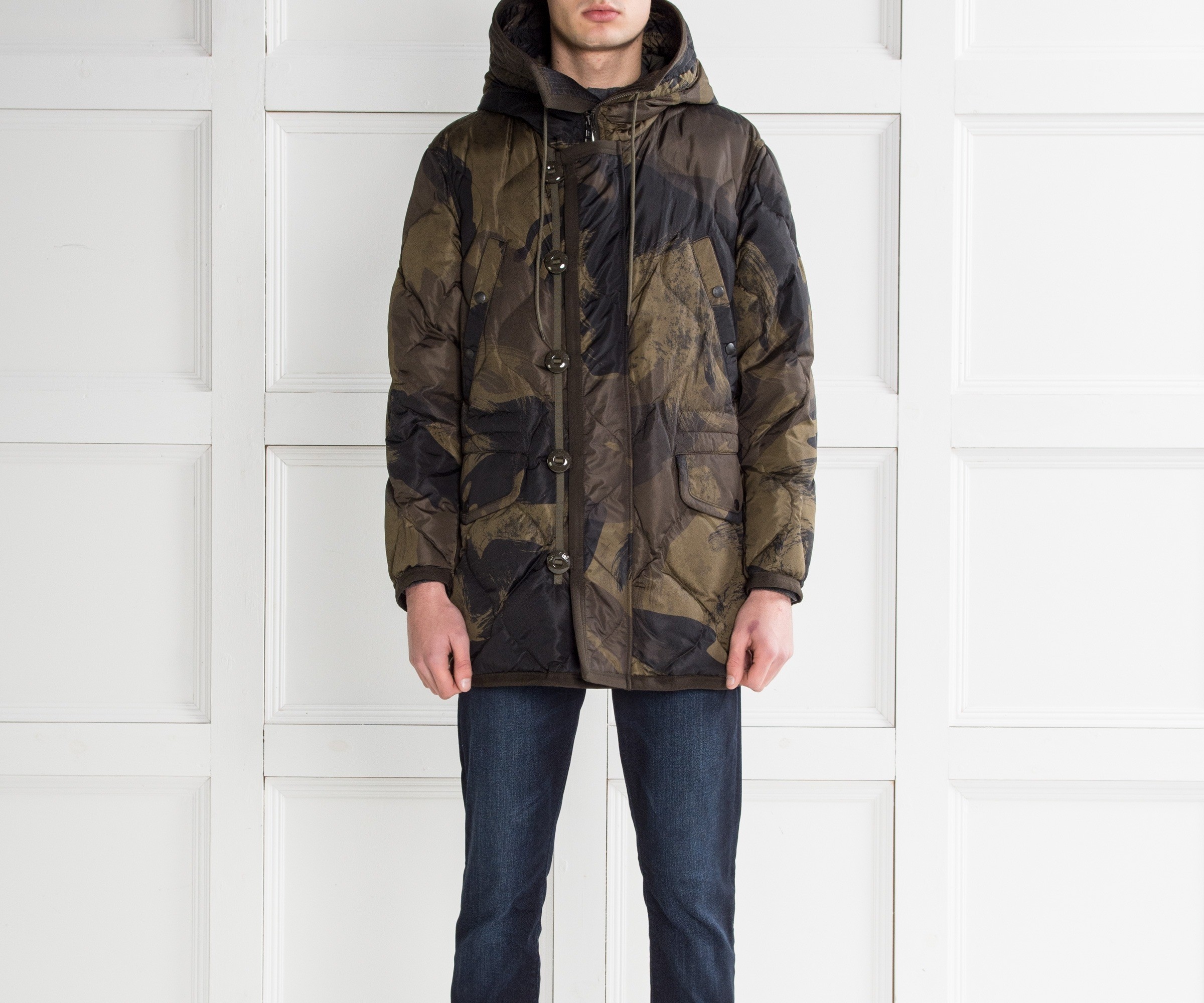 Moncler 'Gaillon' Camouflage Hooded Jacket Green