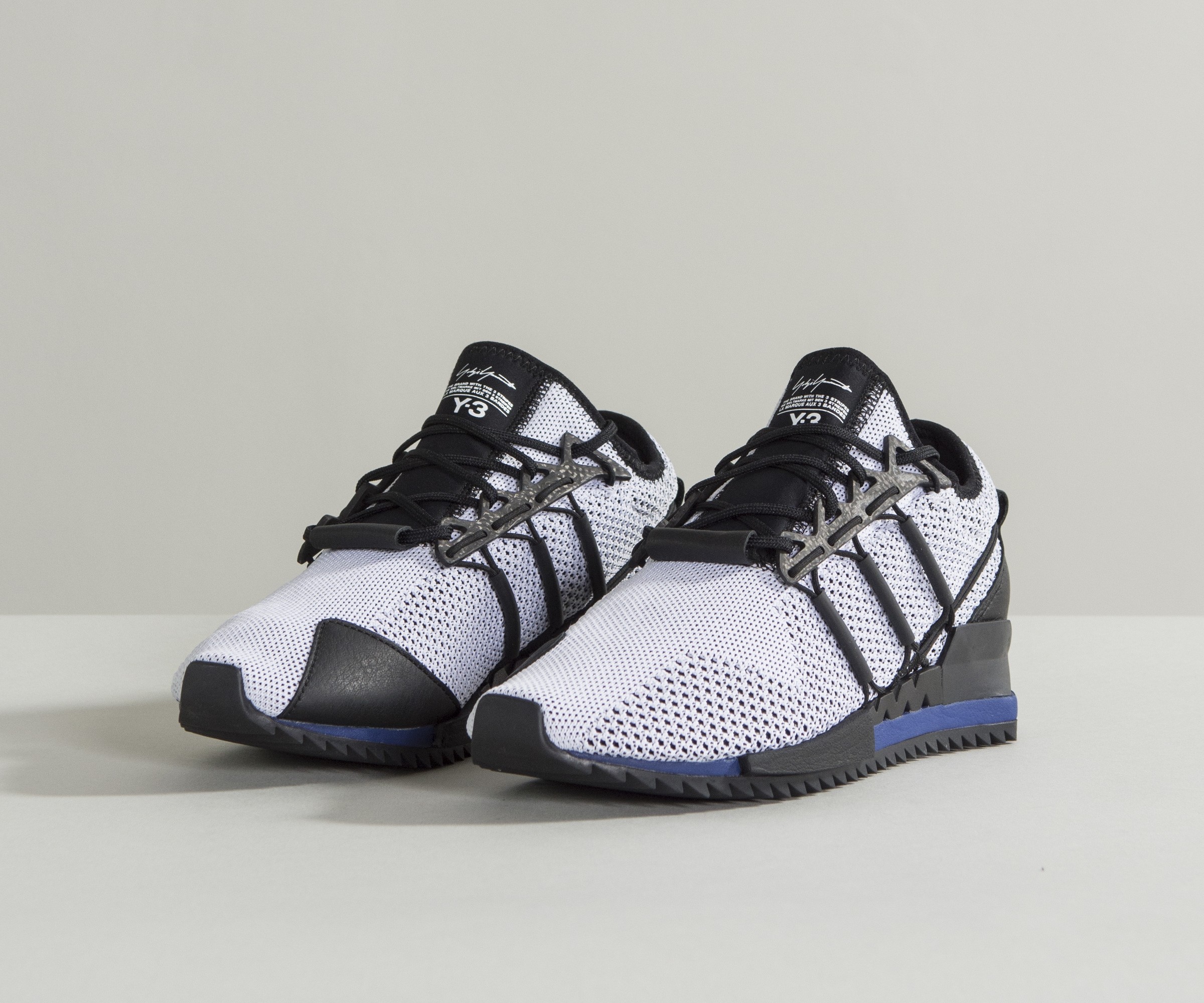 Y-3 'Harigane' Prime Knit Trainers White/Black/Blue