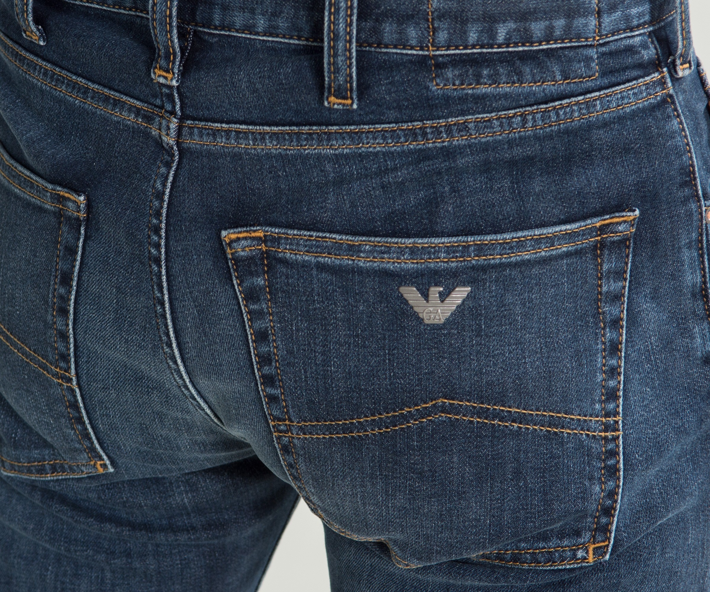 Emporio Armani 'J45' Stonewash Jeans Blue