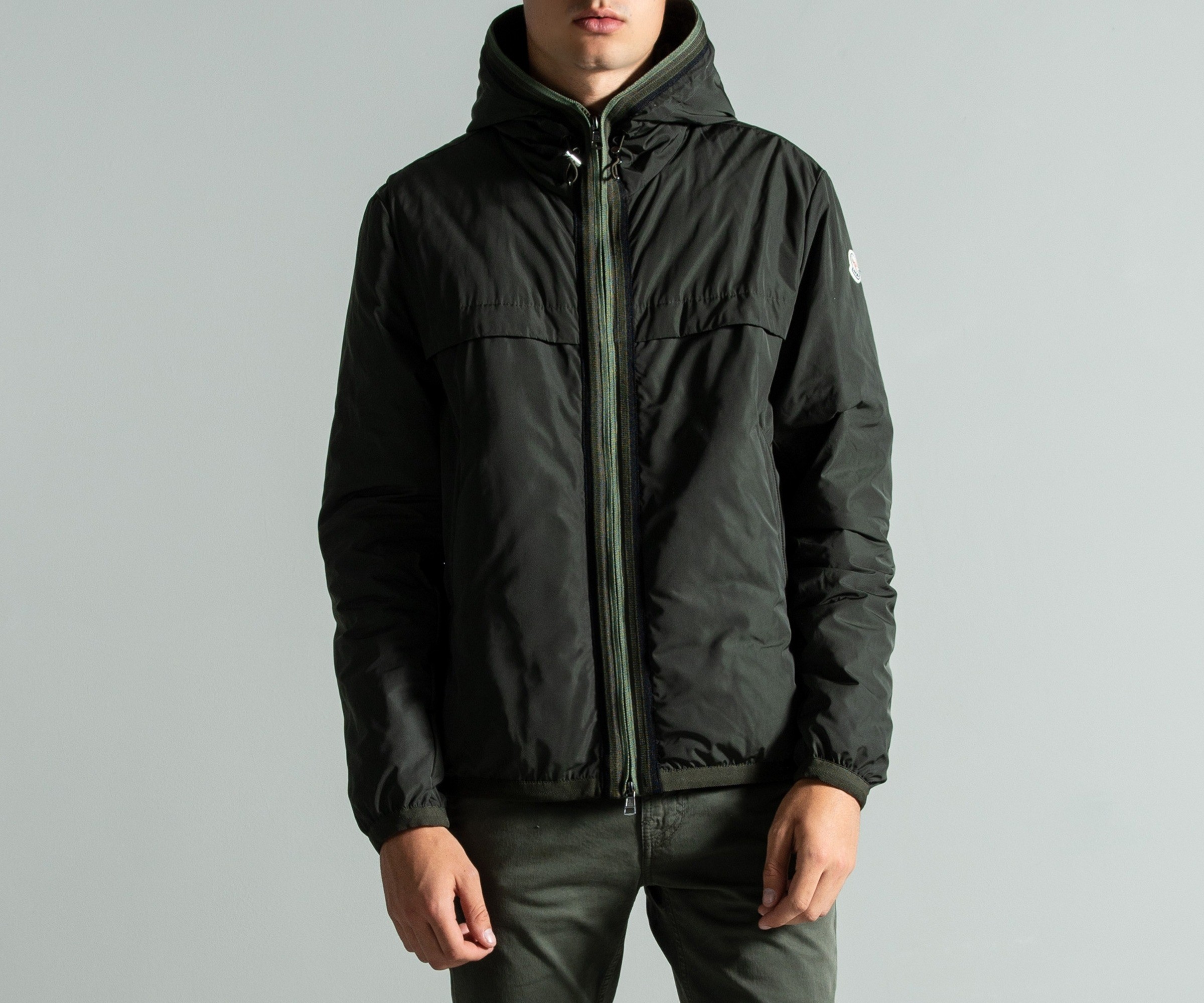 Moncler 'Nash' Padded Jacket With Detailed Trim Military