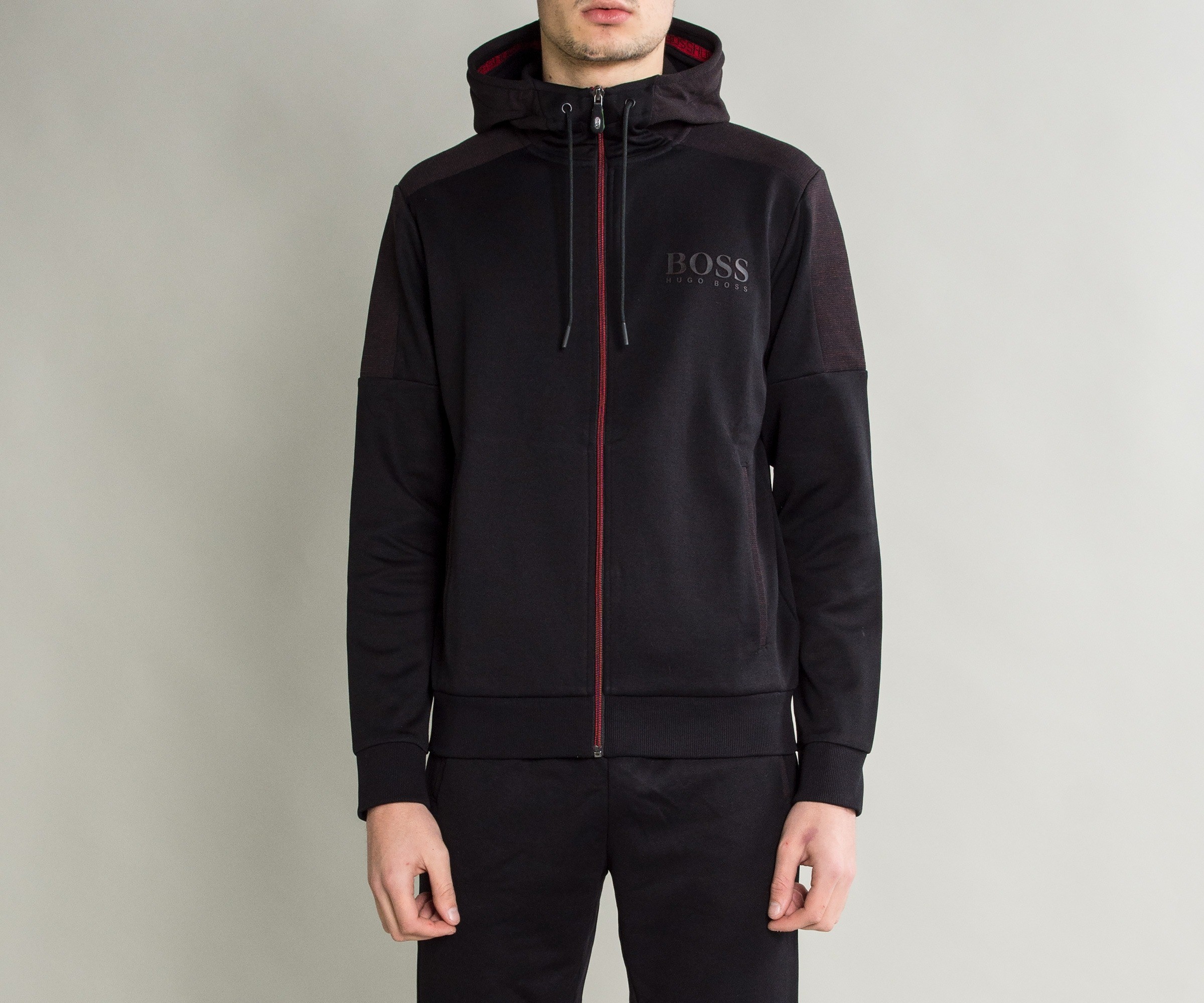 Hugo Boss Green 'Saggy' Hoody with Red Detailing Black