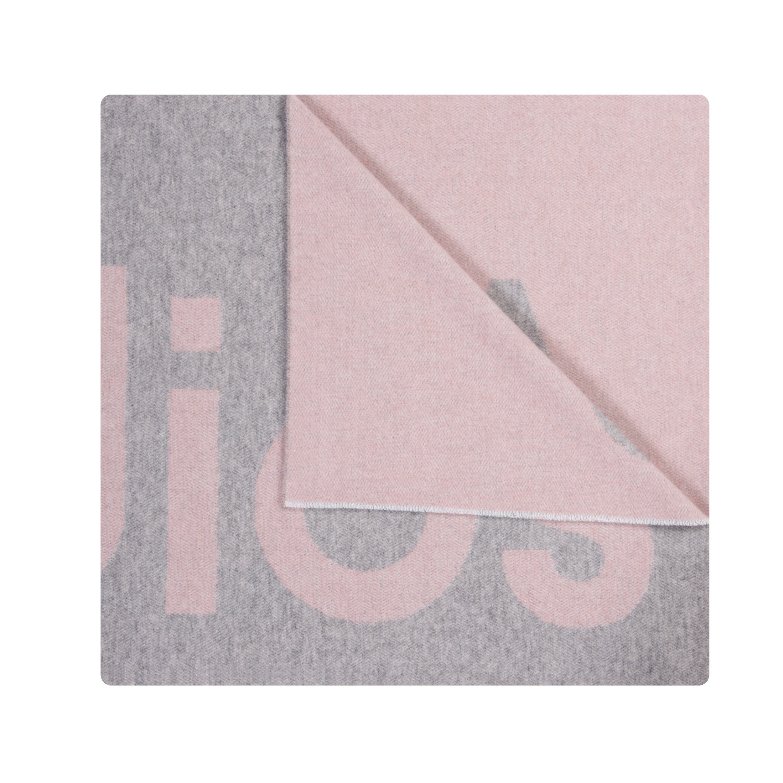 Acne Studios 'Jacquard' Logo Scarf Light Pink/Grey