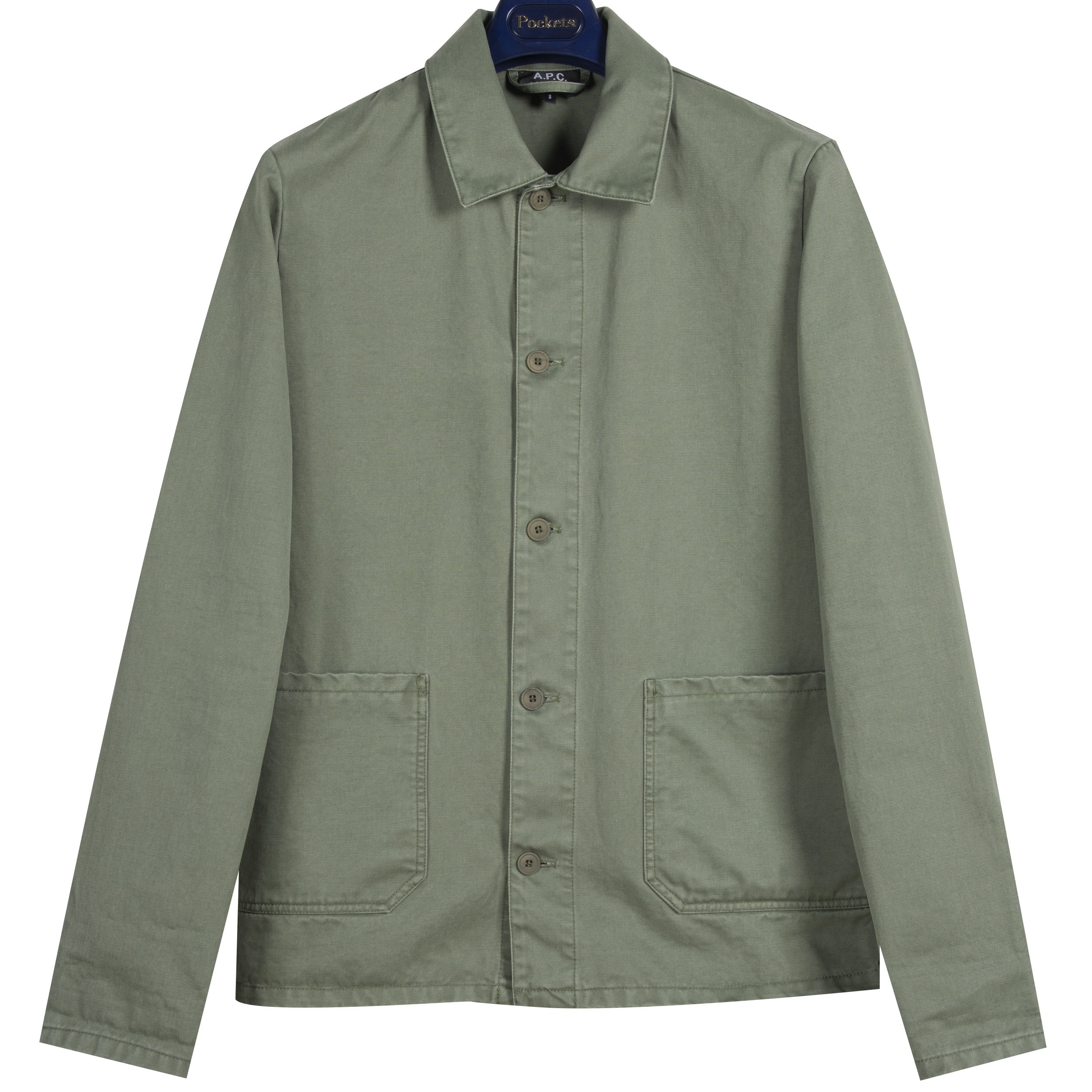 A.P.C. 'Veste Kerlouan' Jacket With Patch Pockets Washed Khaki