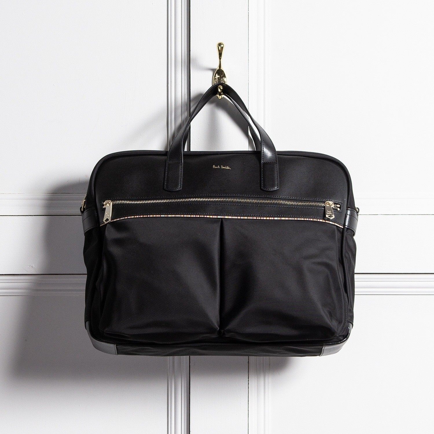 Paul Smith - Leather-Trimmed Nylon Messenger Bag - Black Paul Smith