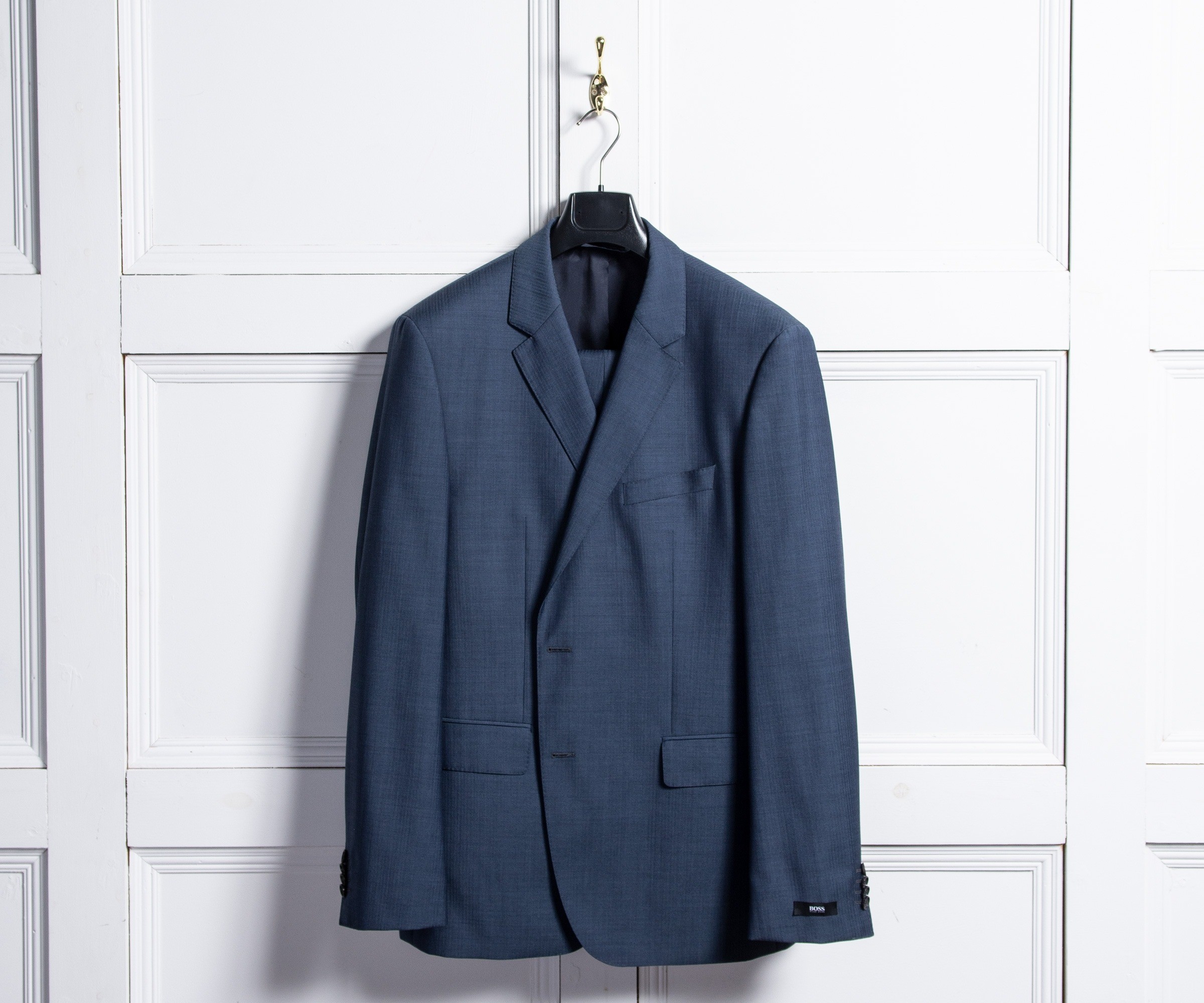 Hugo Boss 'James4 / Sharp6' Herringbone Wool Suit Blue