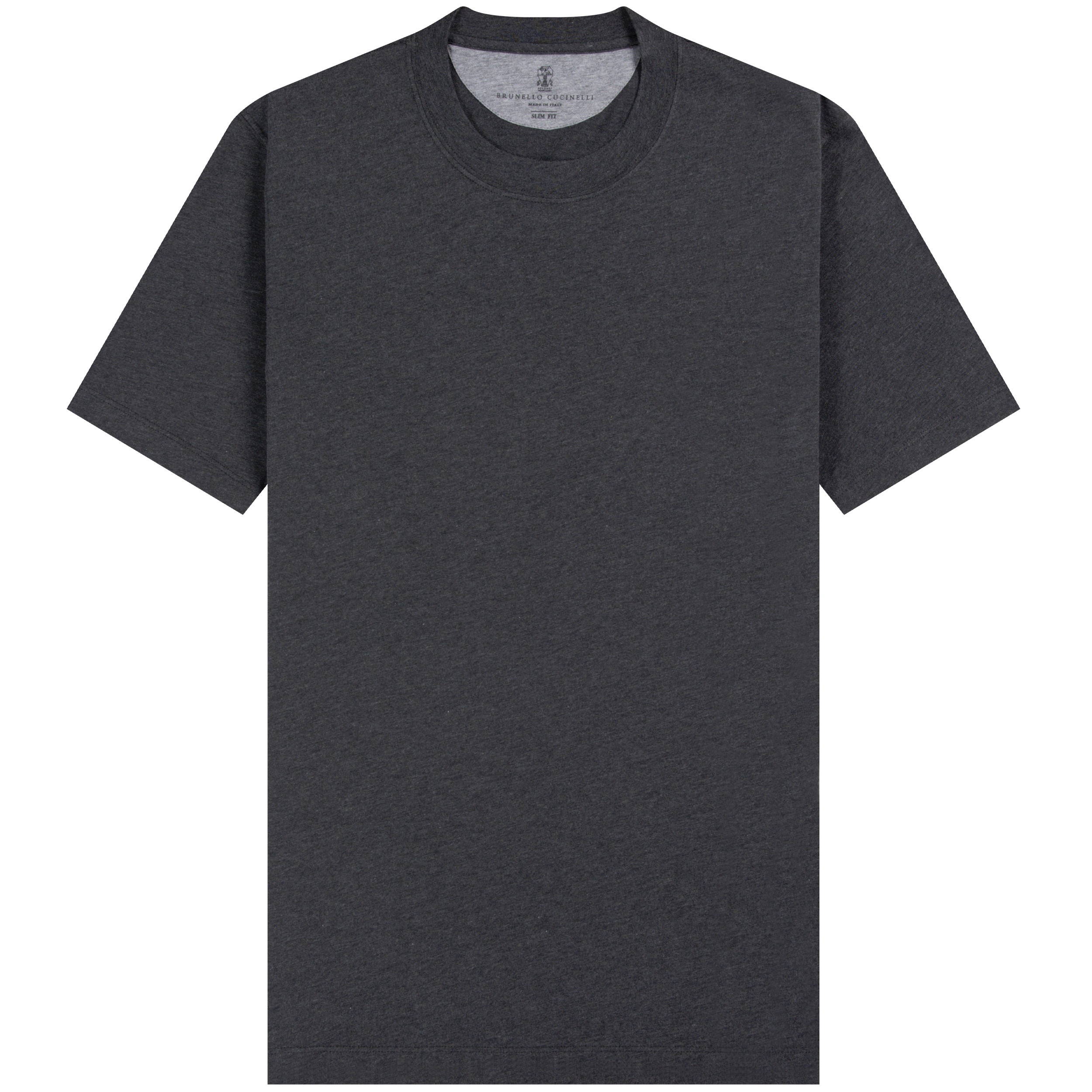 BRUNELLO CUCINELLI 'Classic' Slim Fit T-Shirt Charcoal