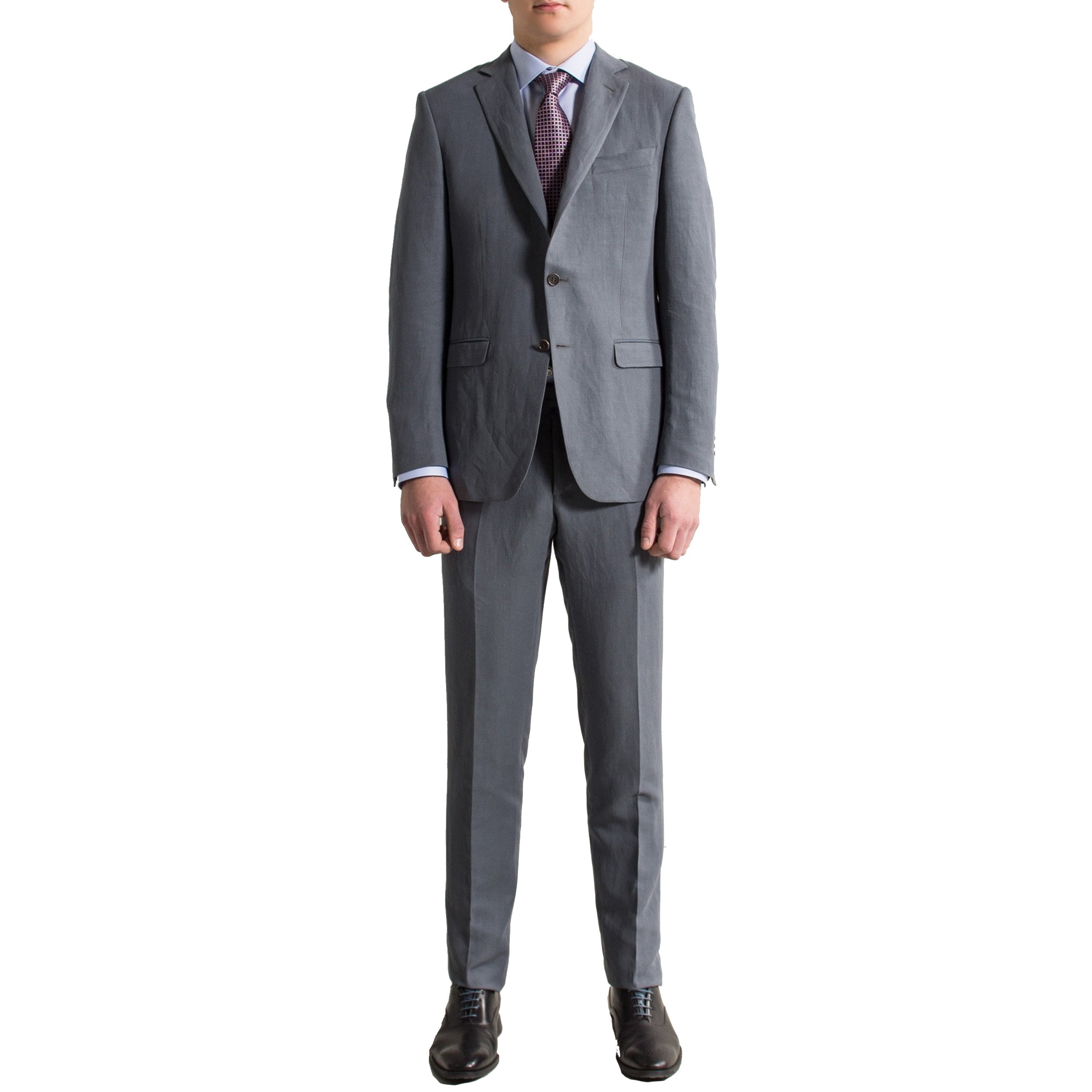 Canali Slim Fit 'Milano' Luxury Silk & Linen Suit Steel Grey