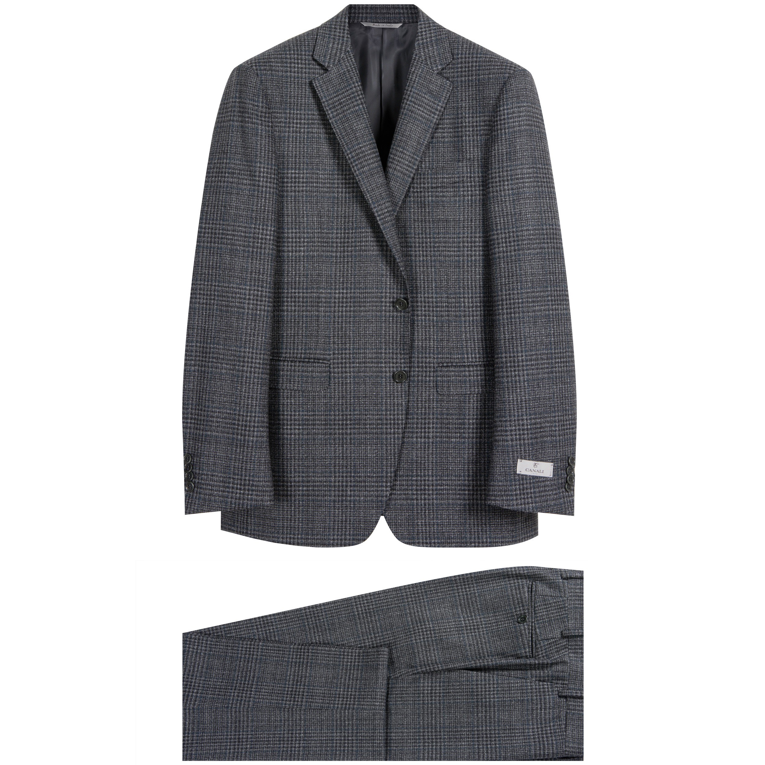 Canali Giant Check Wool Suit Grey