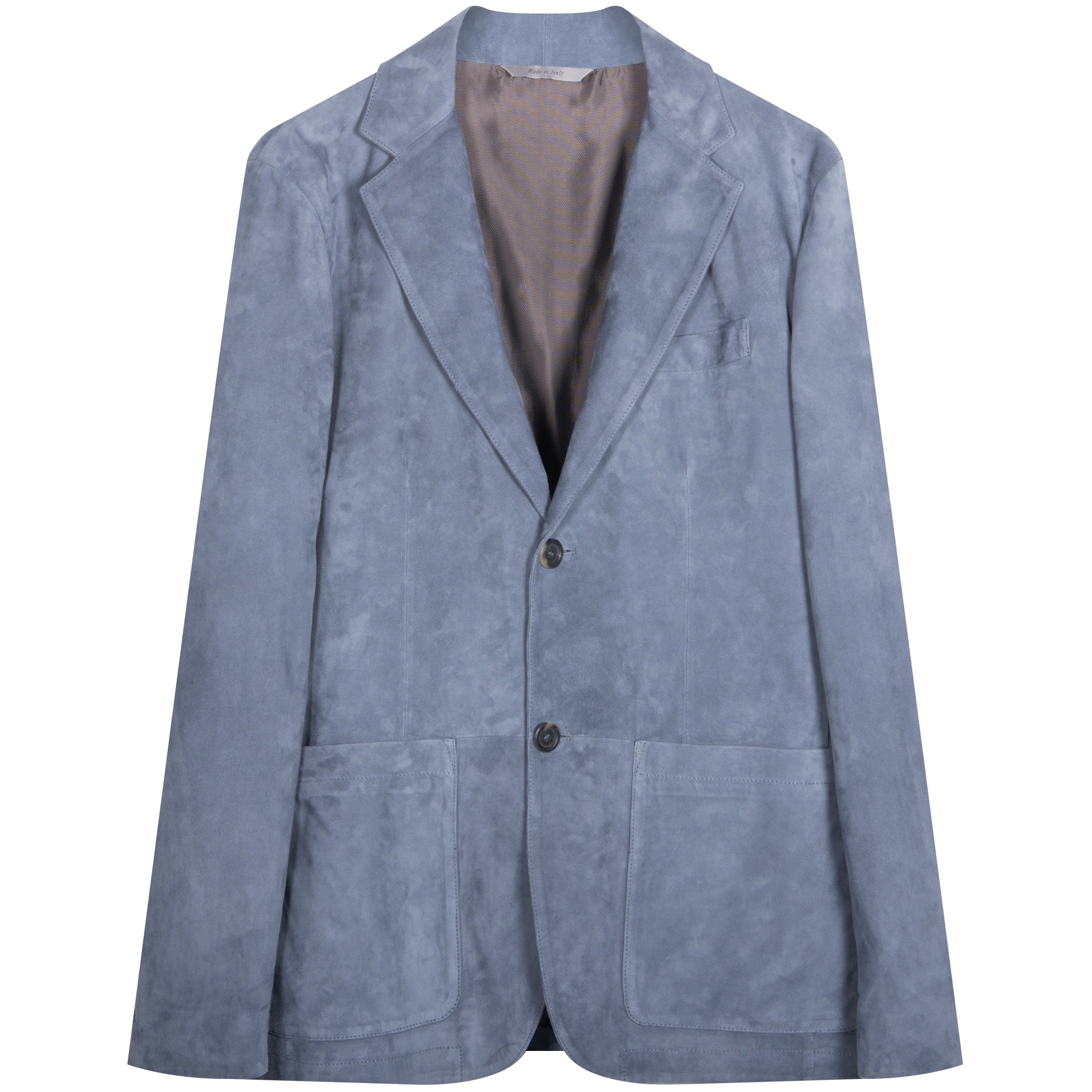 Canali 'Exclusive' Suede Patch Pocket Jacket Steel Blue