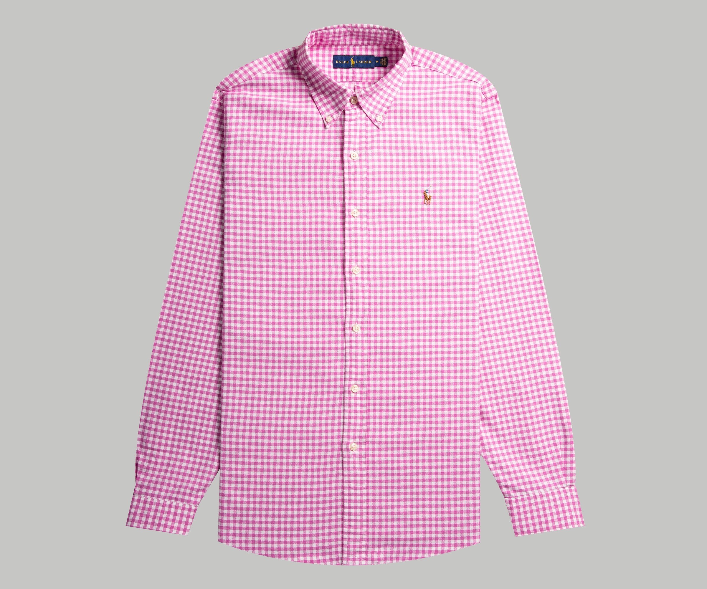 Polo Ralph Lauren Classic Fit Gingham Shirt Pink & White
