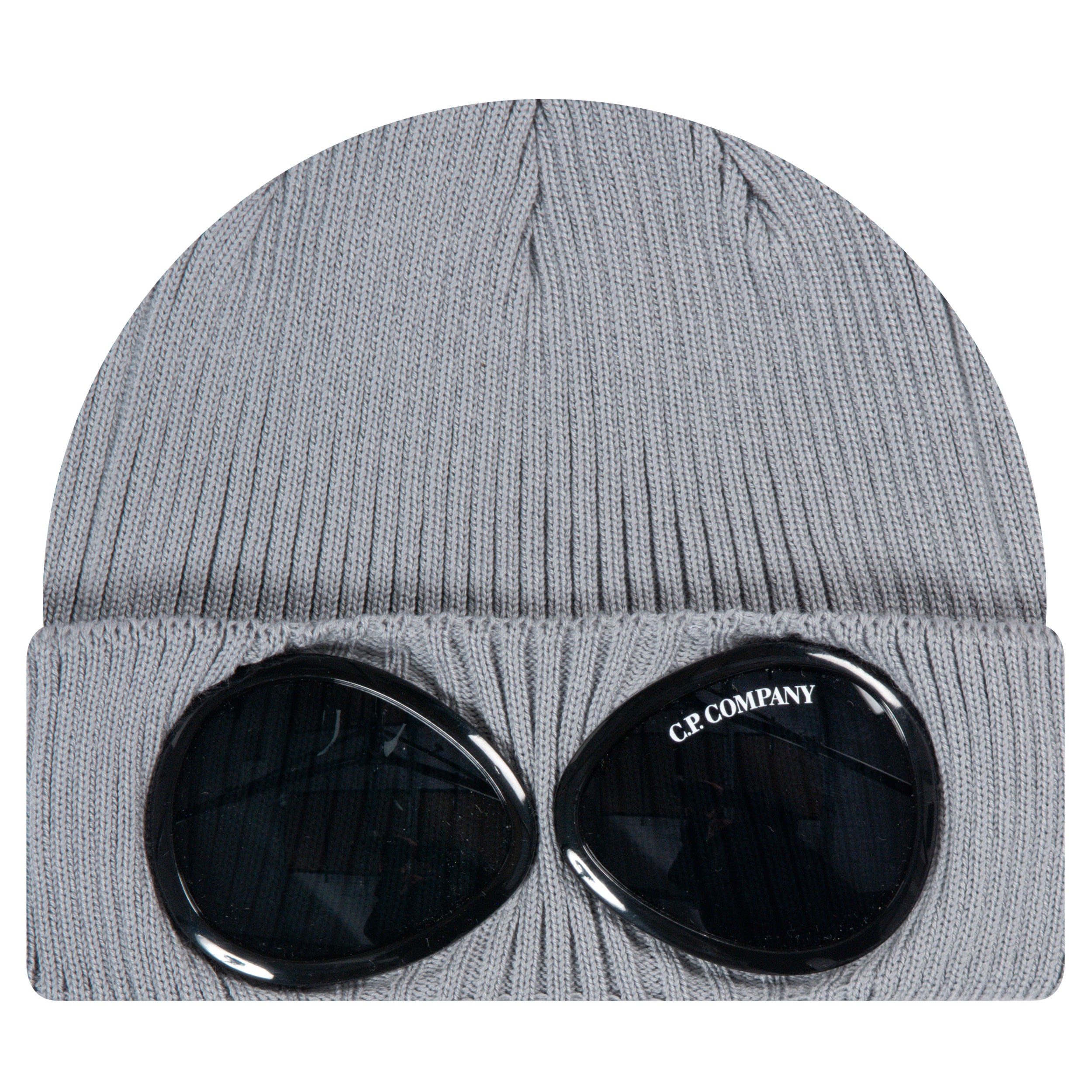 CP Company 'Ribbed' Goggle Beanie Hat Grey