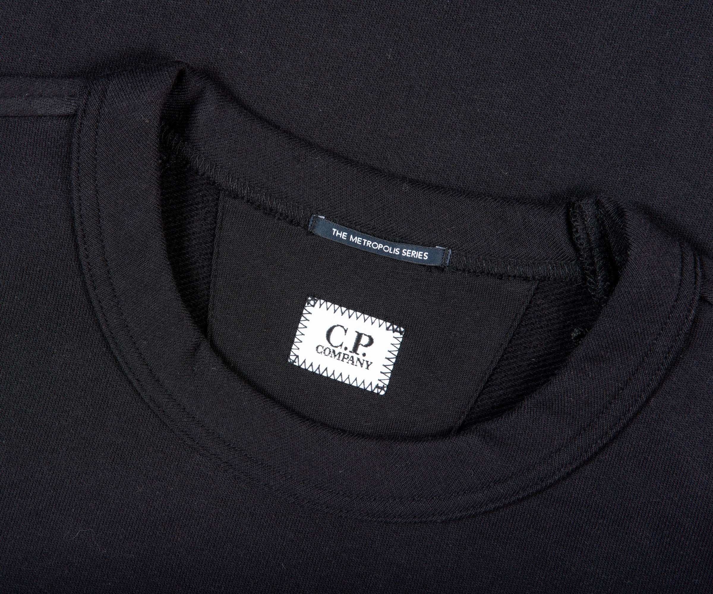 CP Company 'Metropolis' Zip Pocket Arm Patch Sweatshirt Black