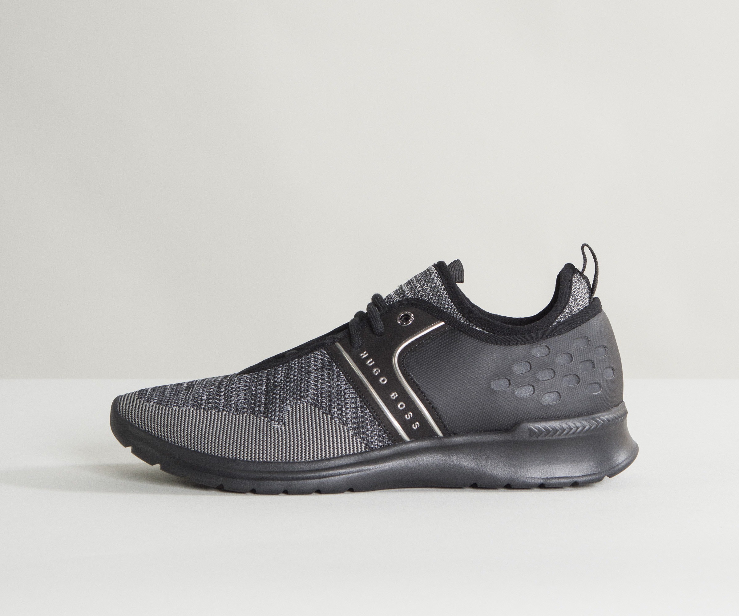 Hugo Boss Green 'Extreme_Runn_Sykn' Lace-Up Trainers With Knitted Uppers  Dark Grey