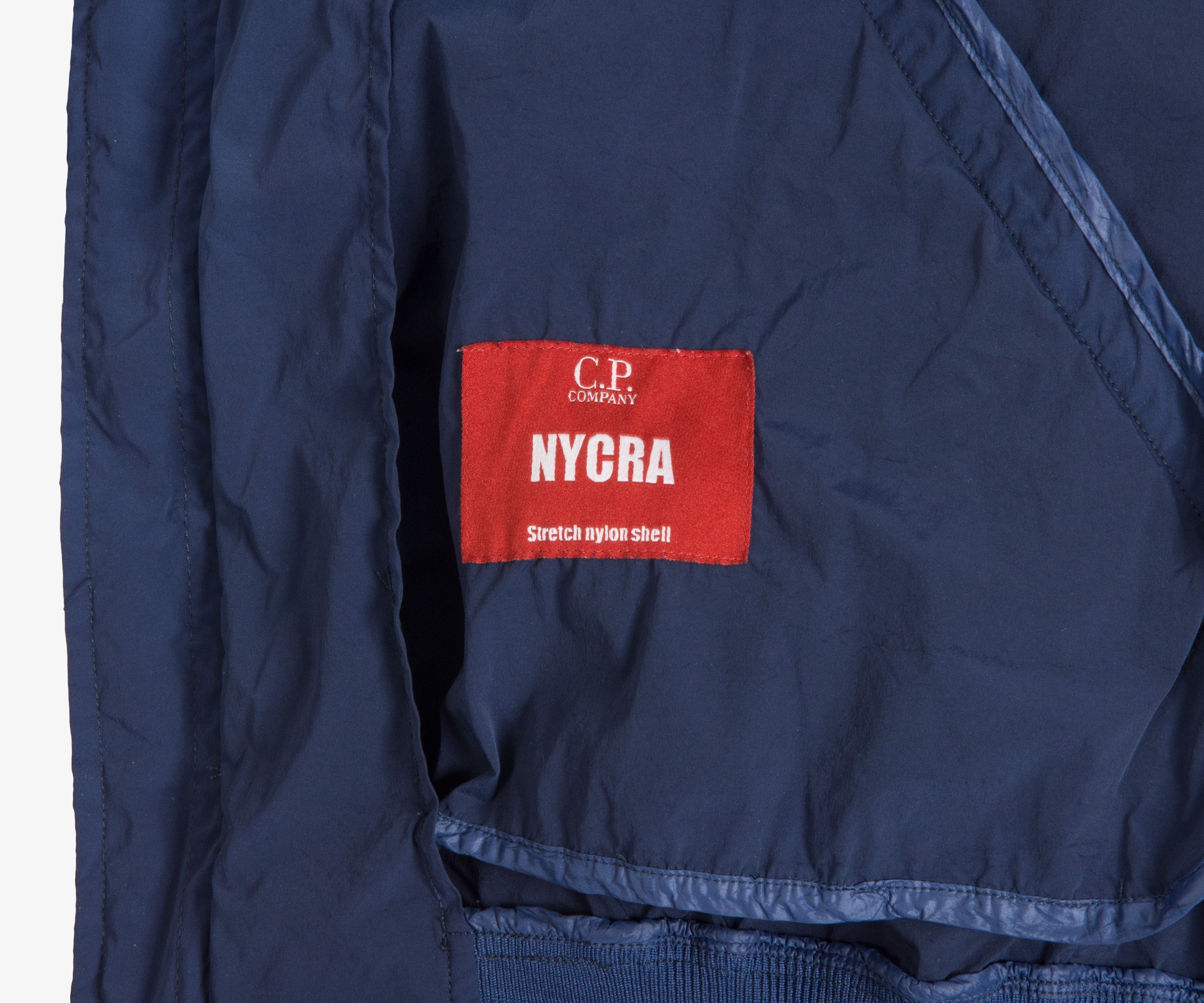 CP Company C.P. Company Nycra Stretch Bomber Shell With Arm Lens Navy