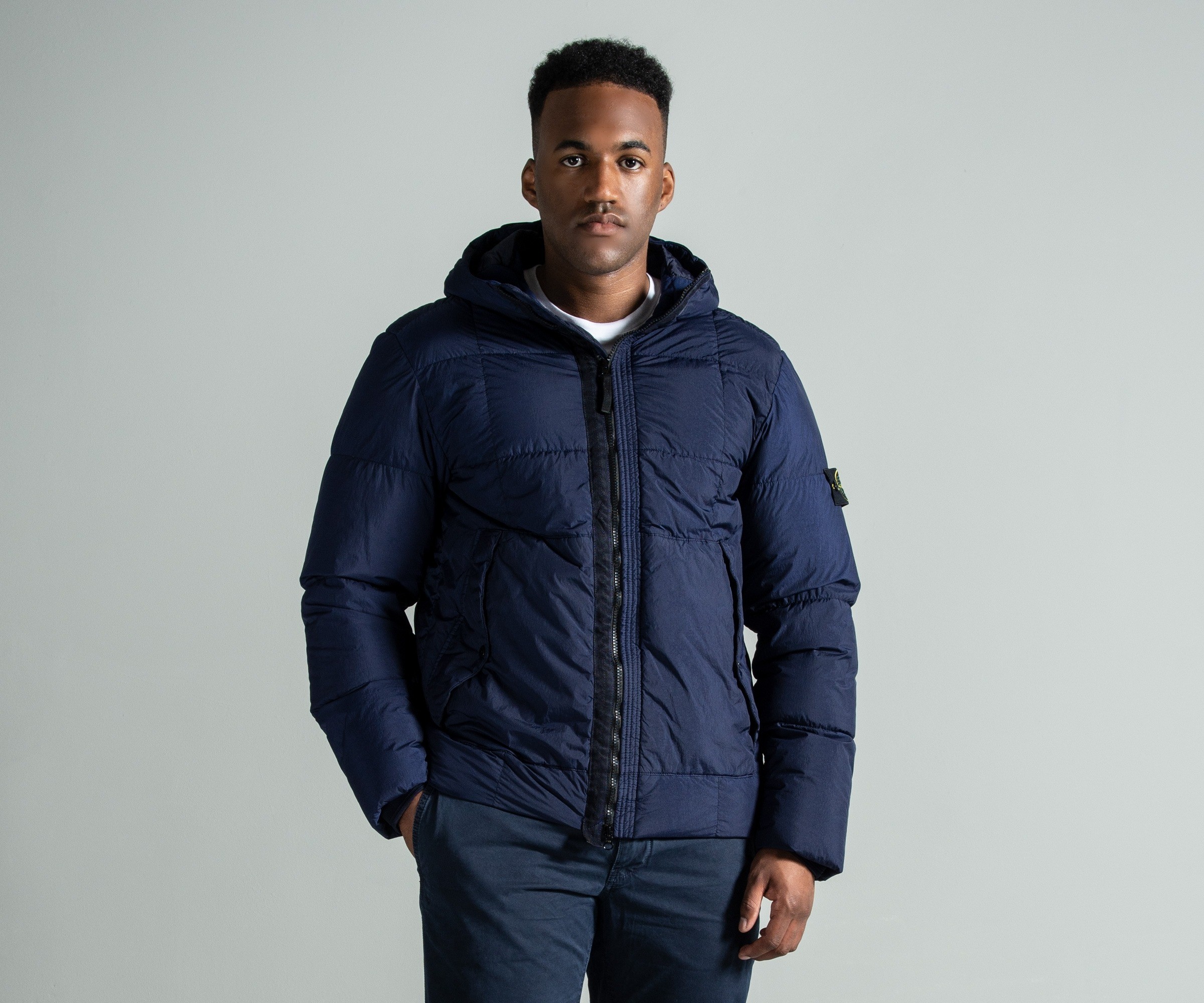 Stone Island Garment Dyed Crinkle Reps NY Down Jacket Navy