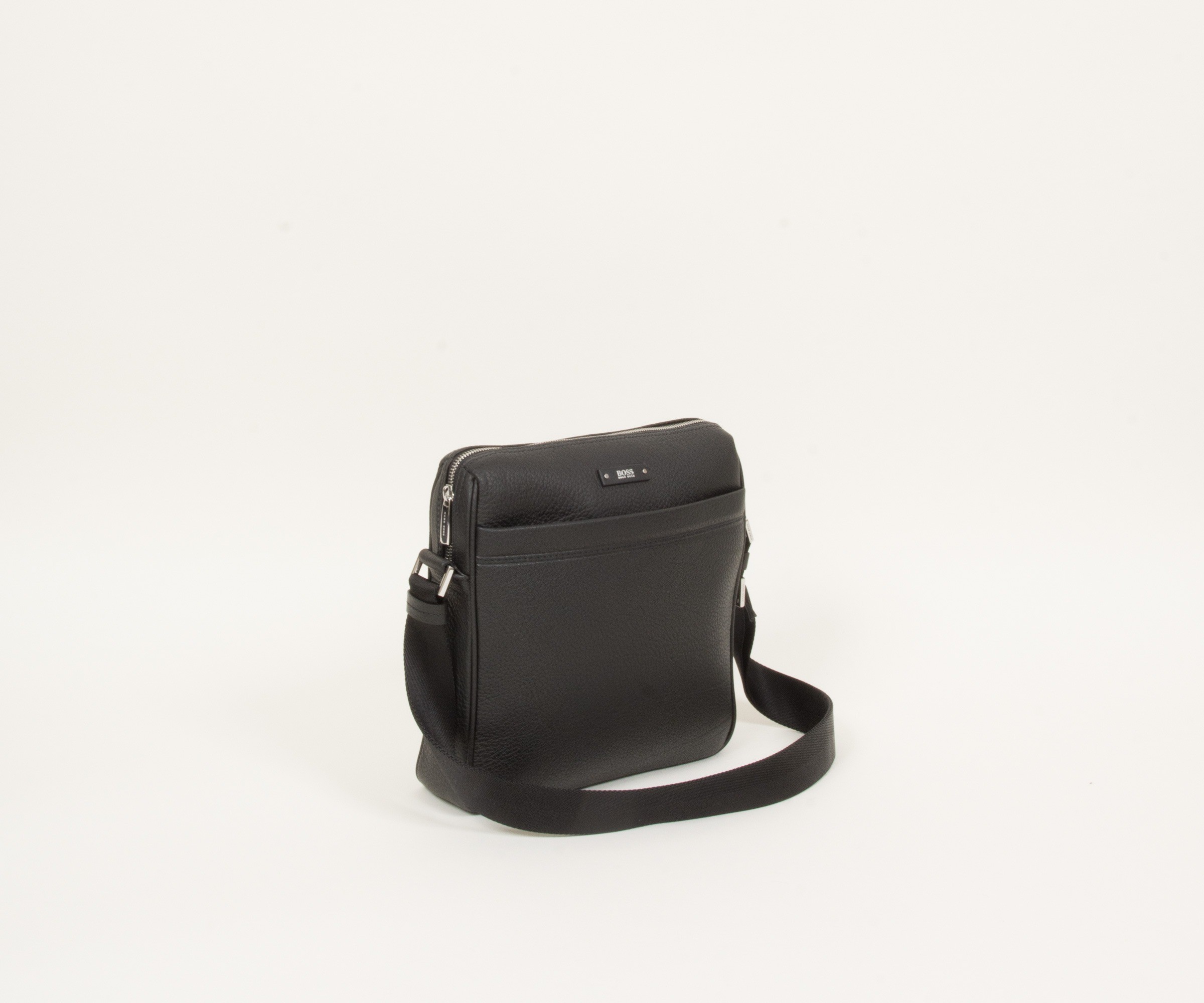BOSS Italian-leather Reporter Bag With Embossed Logo